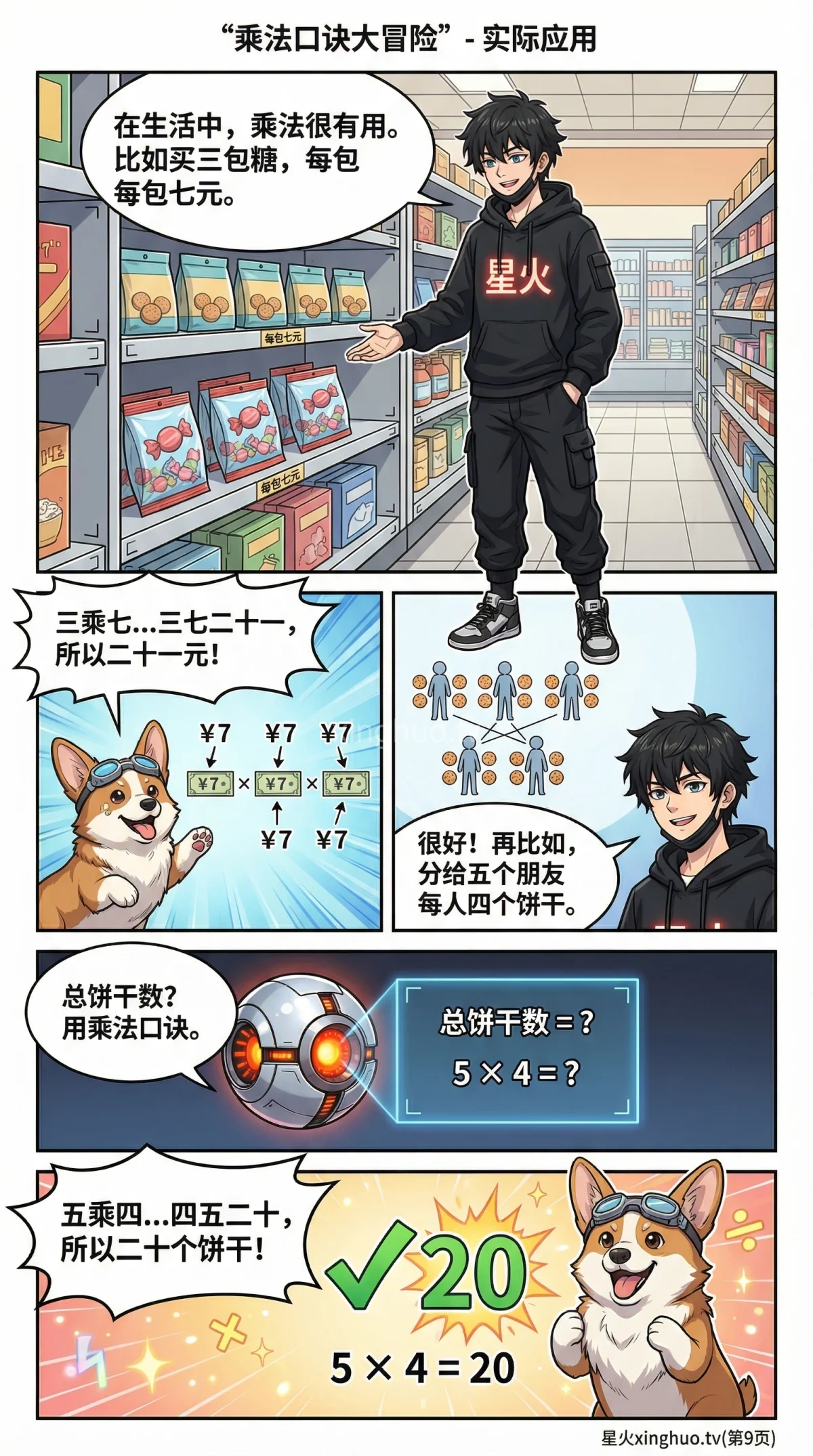 乘法口诀表详解：记忆方法与练习题（小学数学必备） - 第 9 页