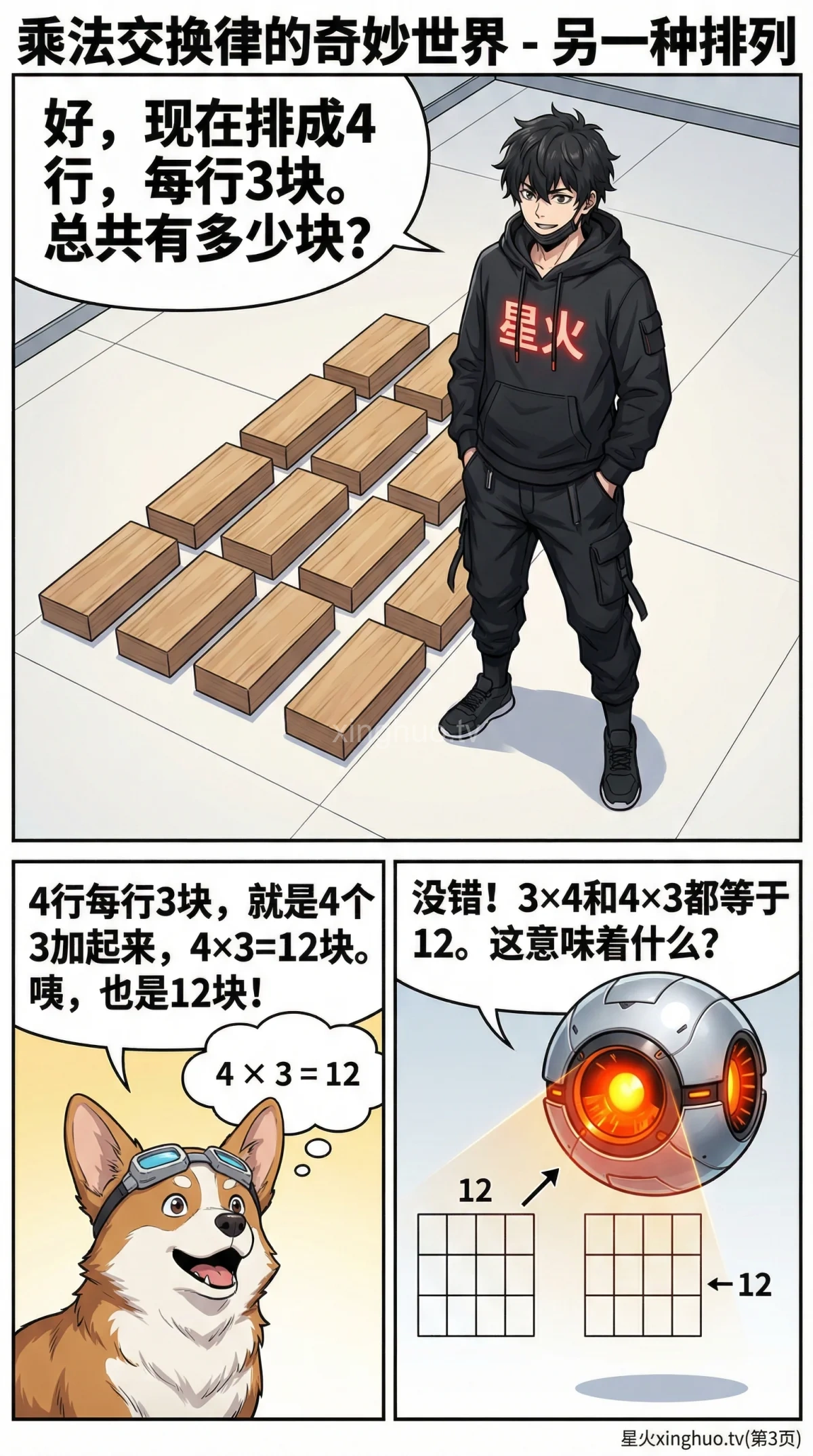乘法交换律详解：定义、漫画讲解与练习题 | 小学数学运算定律 - 第 3 页