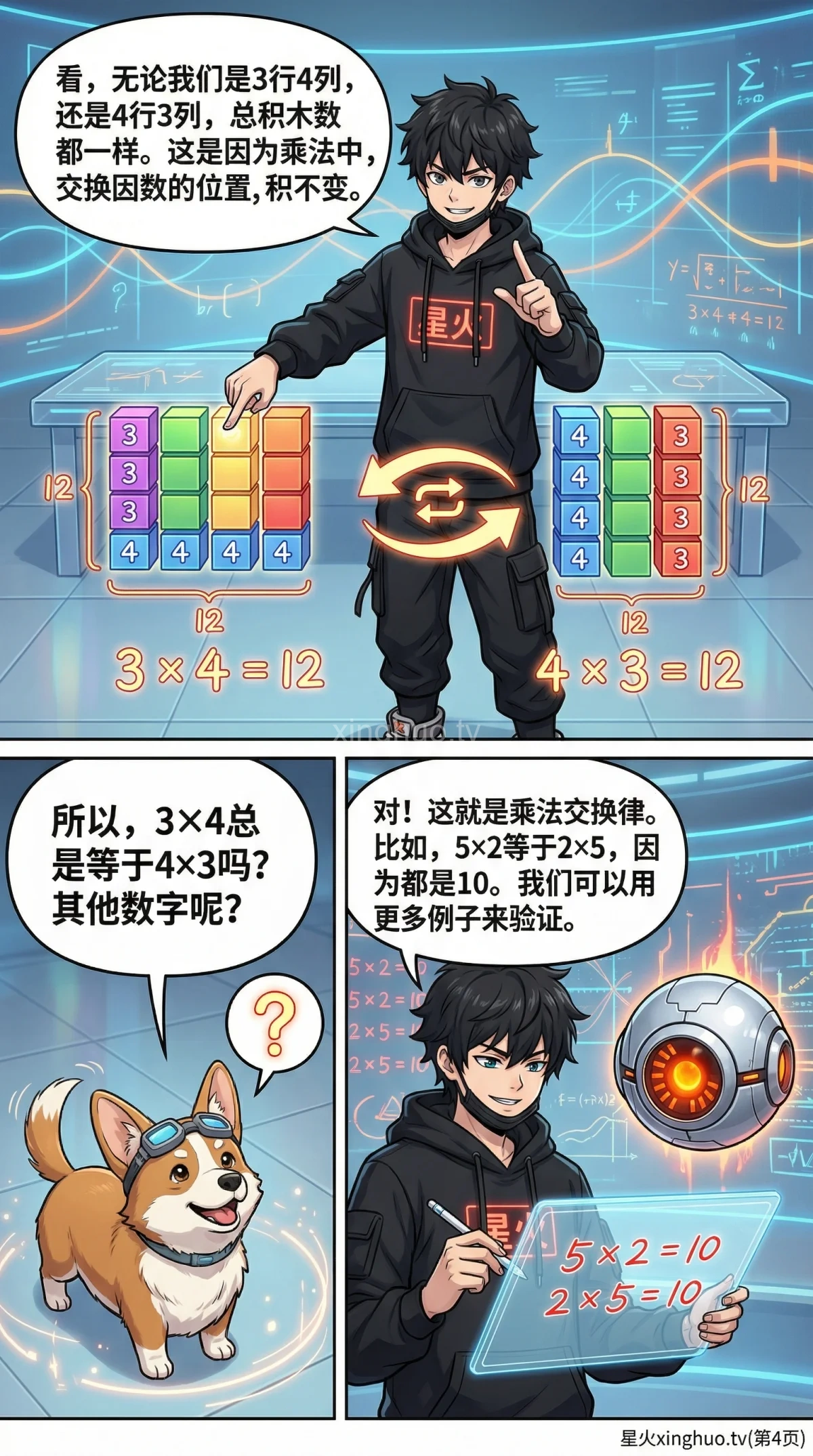 乘法交换律详解：定义、漫画讲解与练习题 | 小学数学运算定律 - 第 4 页