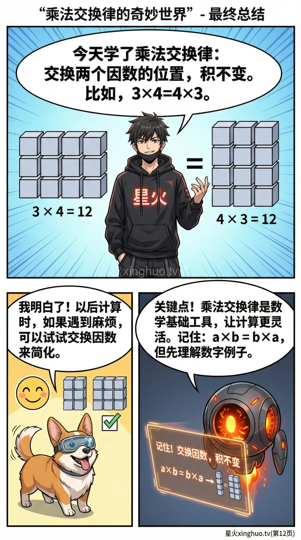 乘法交换律详解：定义、漫画讲解与练习题 | 小学数学运算定律 - 第 12 页