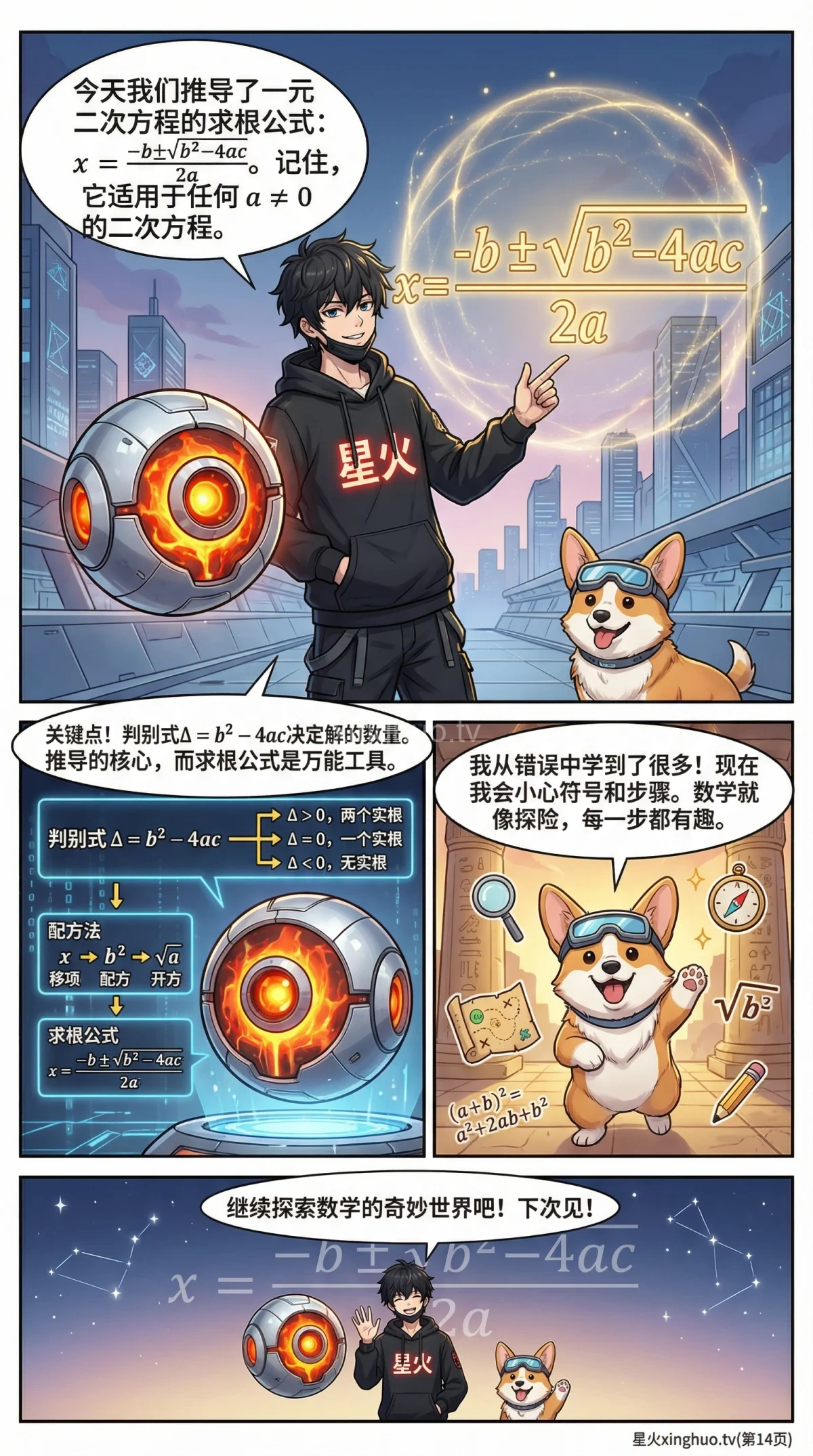 一元二次方程求根公式详解：判别式、推导步骤与例题解析 - 第 14 页
