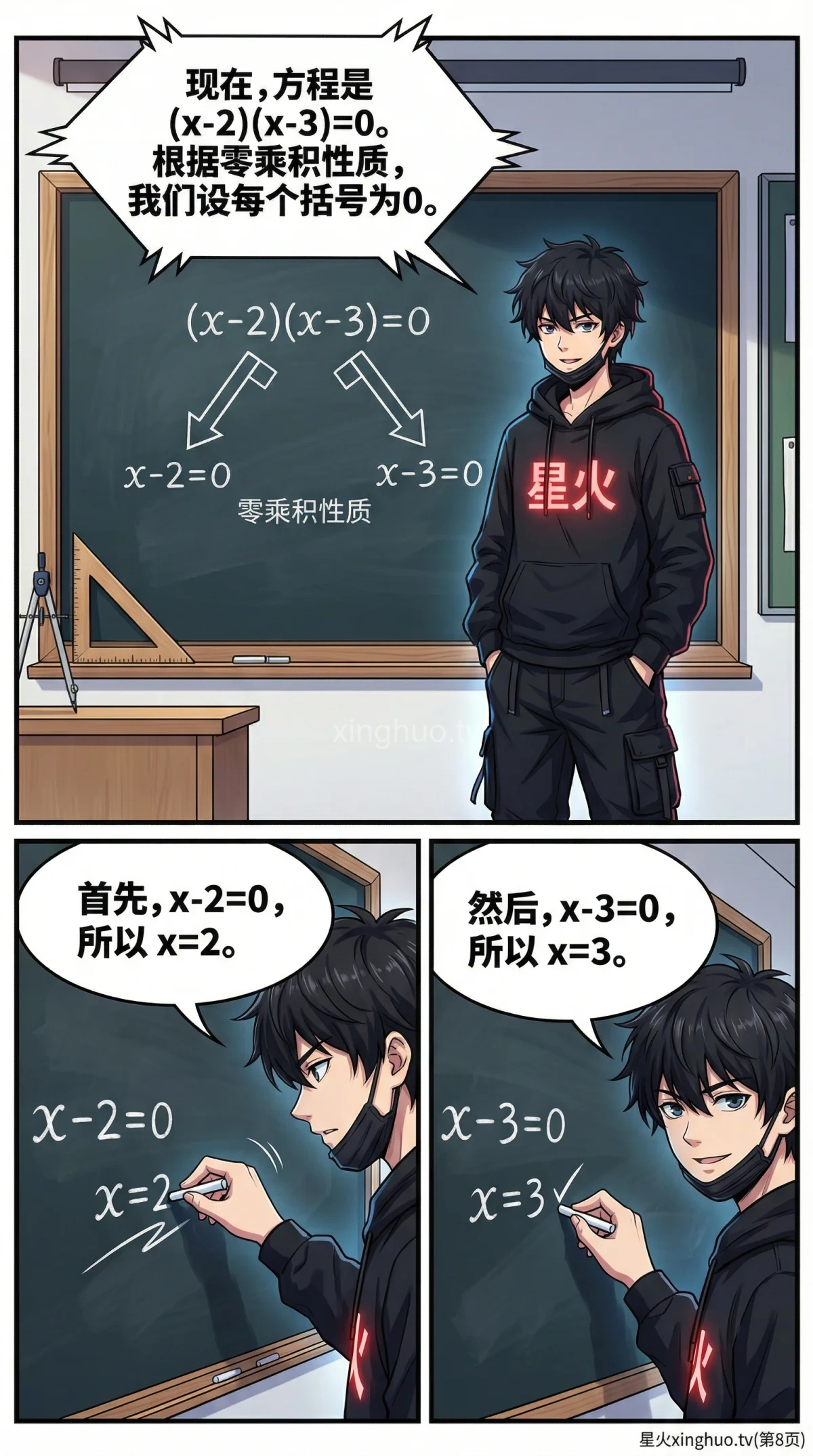 一元二次方程因式分解法：解题步骤与例题详解 | 初中数学 - 第 8 页