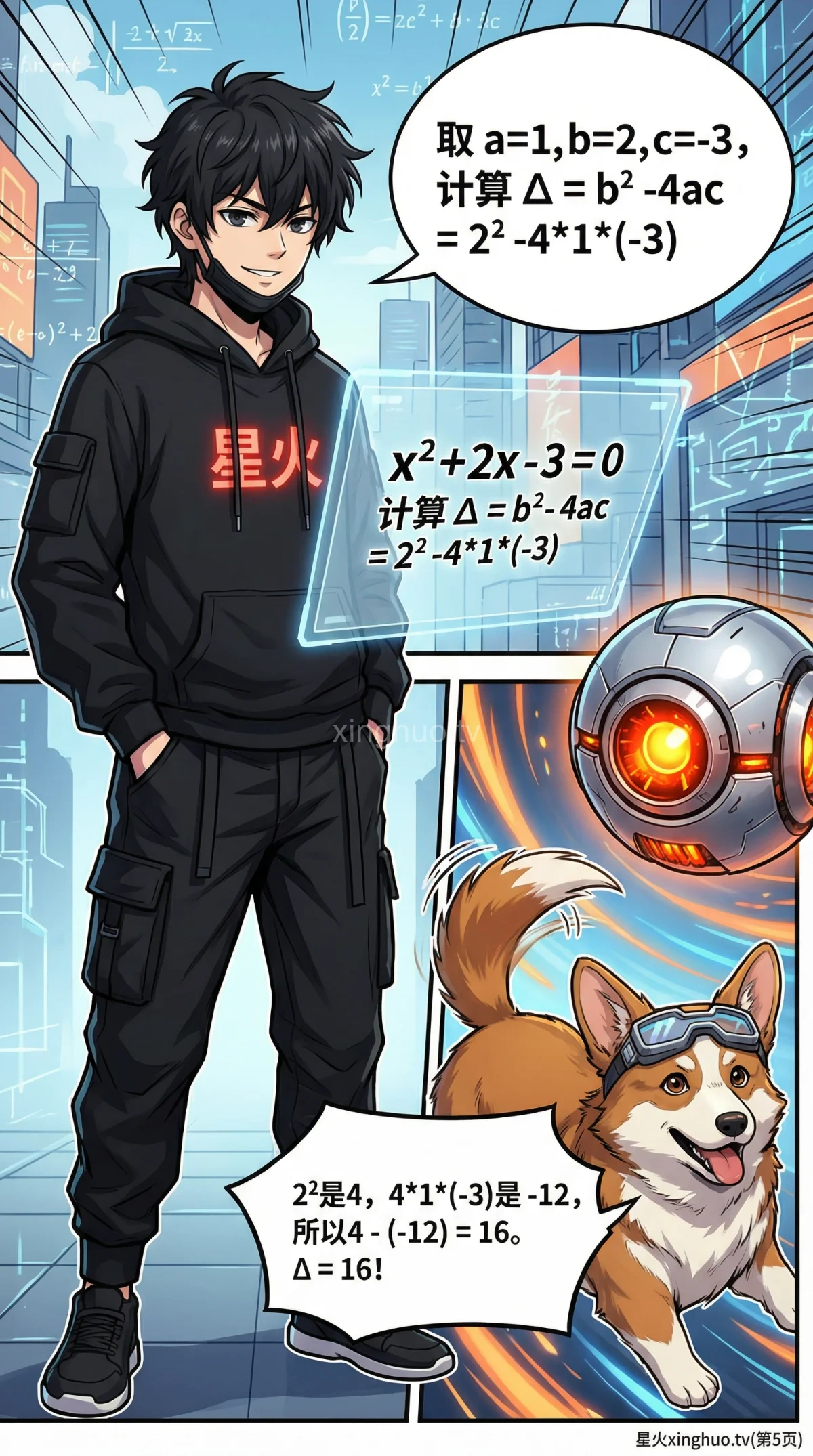 一元二次方程判别式(Δ公式)详解：如何判断根的性质与个数 | 漫画教学 - 第 5 页