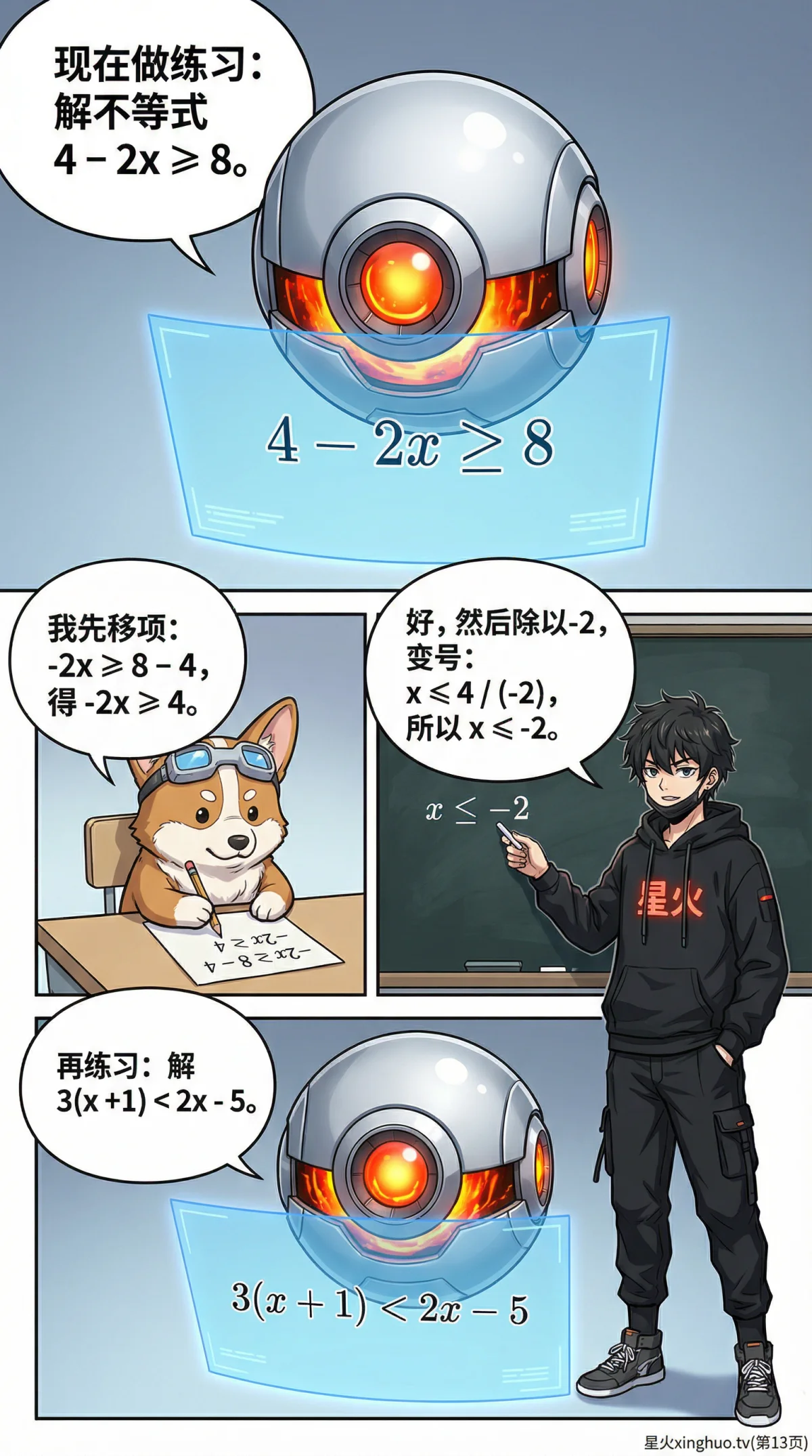 一元一次不等式解法详解：步骤、例题与易错点分析 - 第 13 页