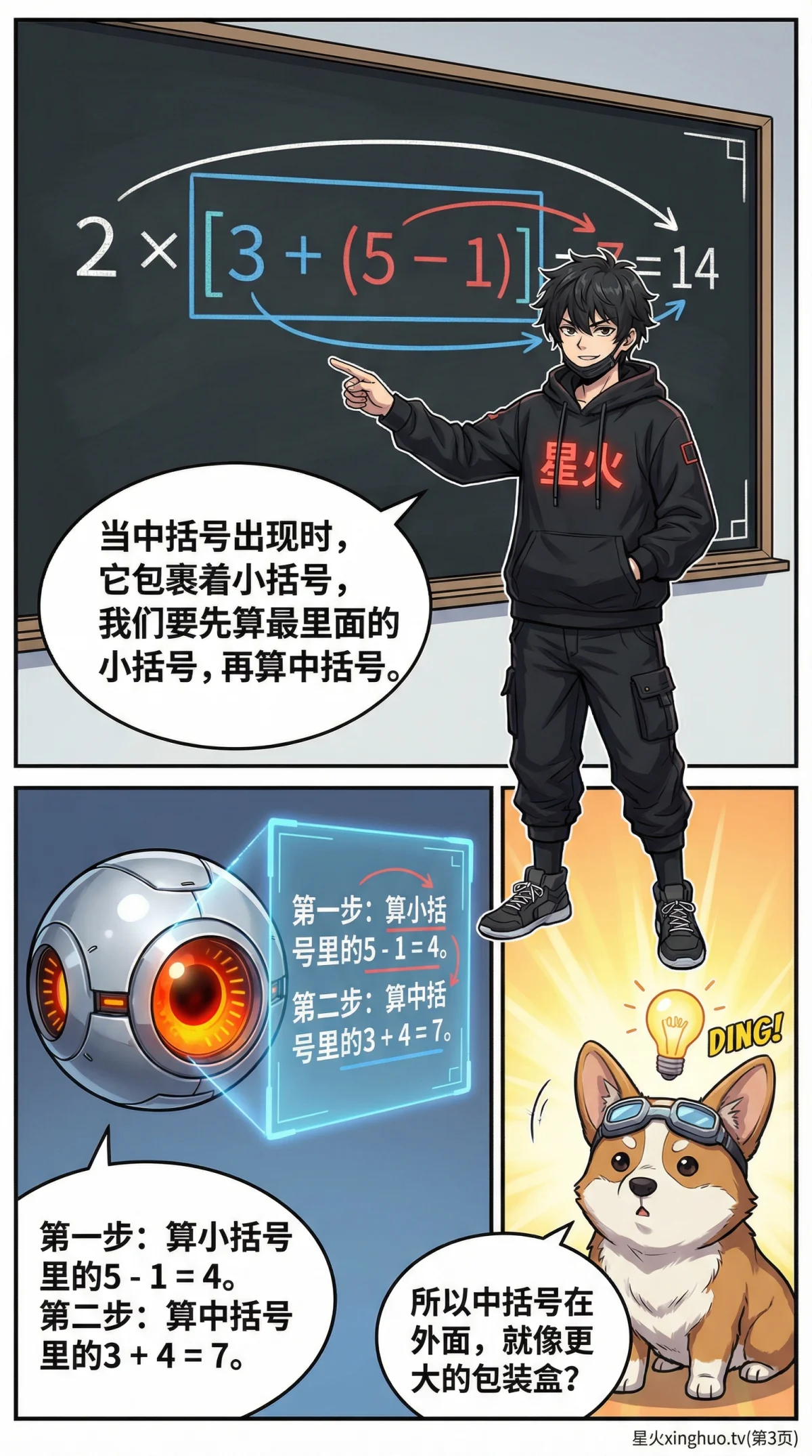 带括号的混合运算详解：运算顺序规则、例题与练习题 | 小学数学 - 第 3 页