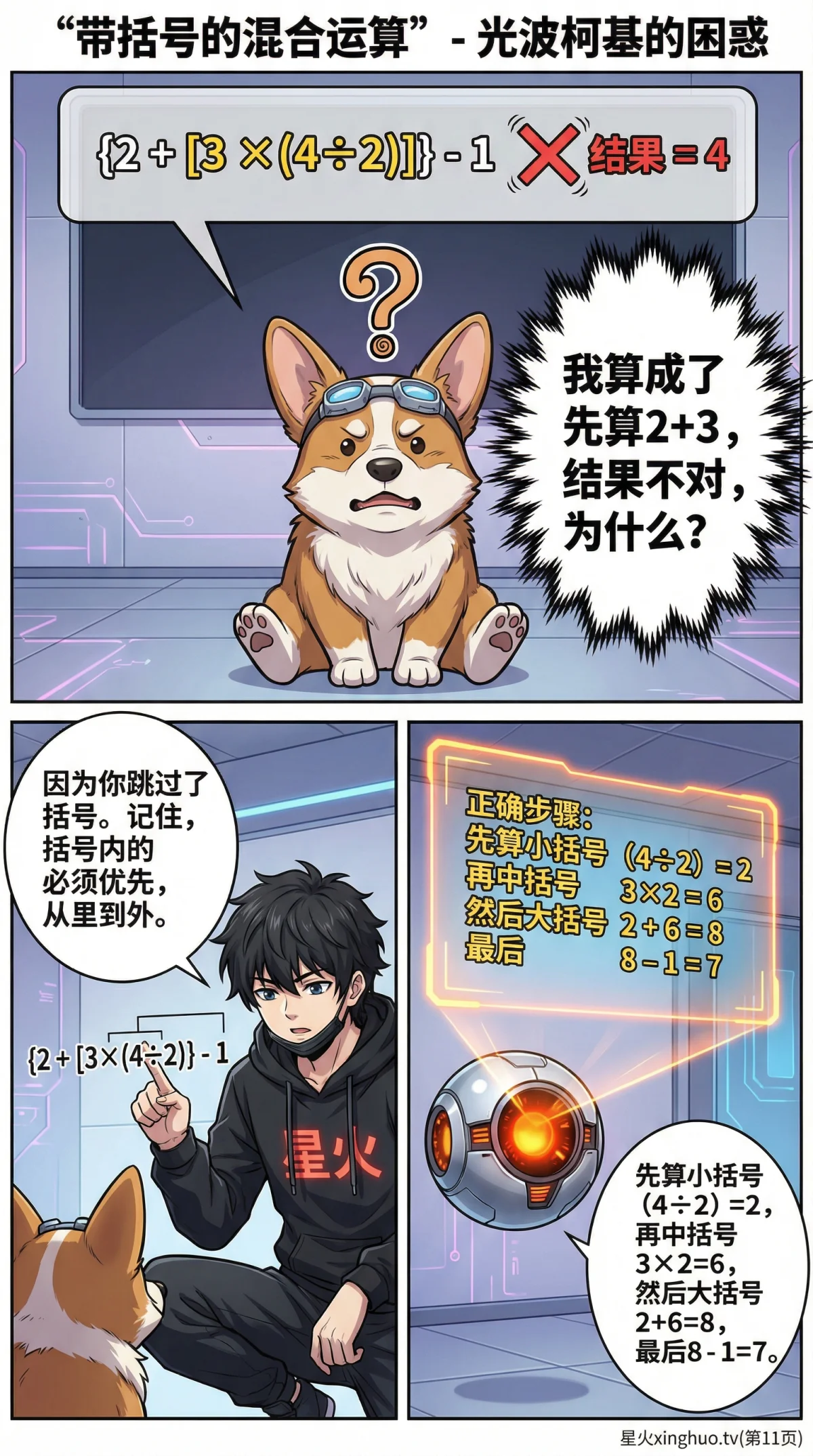 带括号的混合运算详解：运算顺序规则、例题与练习题 | 小学数学 - 第 11 页