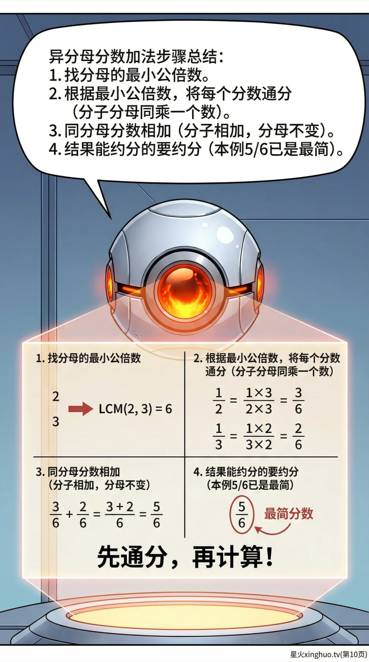 异分母分数加减法怎么算？通分方法与练习题详解 | 小学数学 - 第 10 页