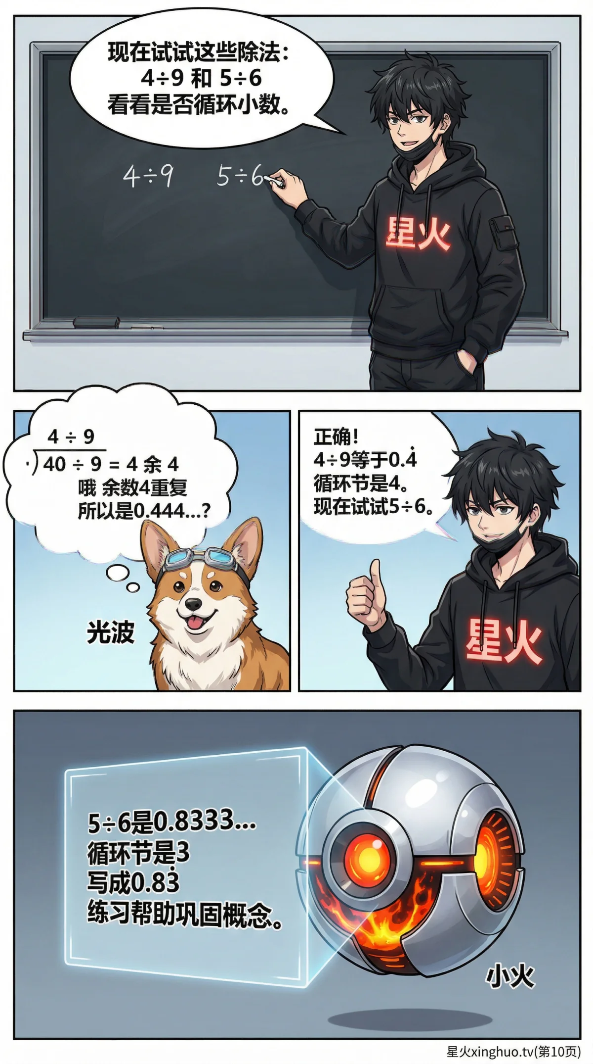 循环小数详解：识别方法与表示技巧（小学数学知识点） - 第 10 页