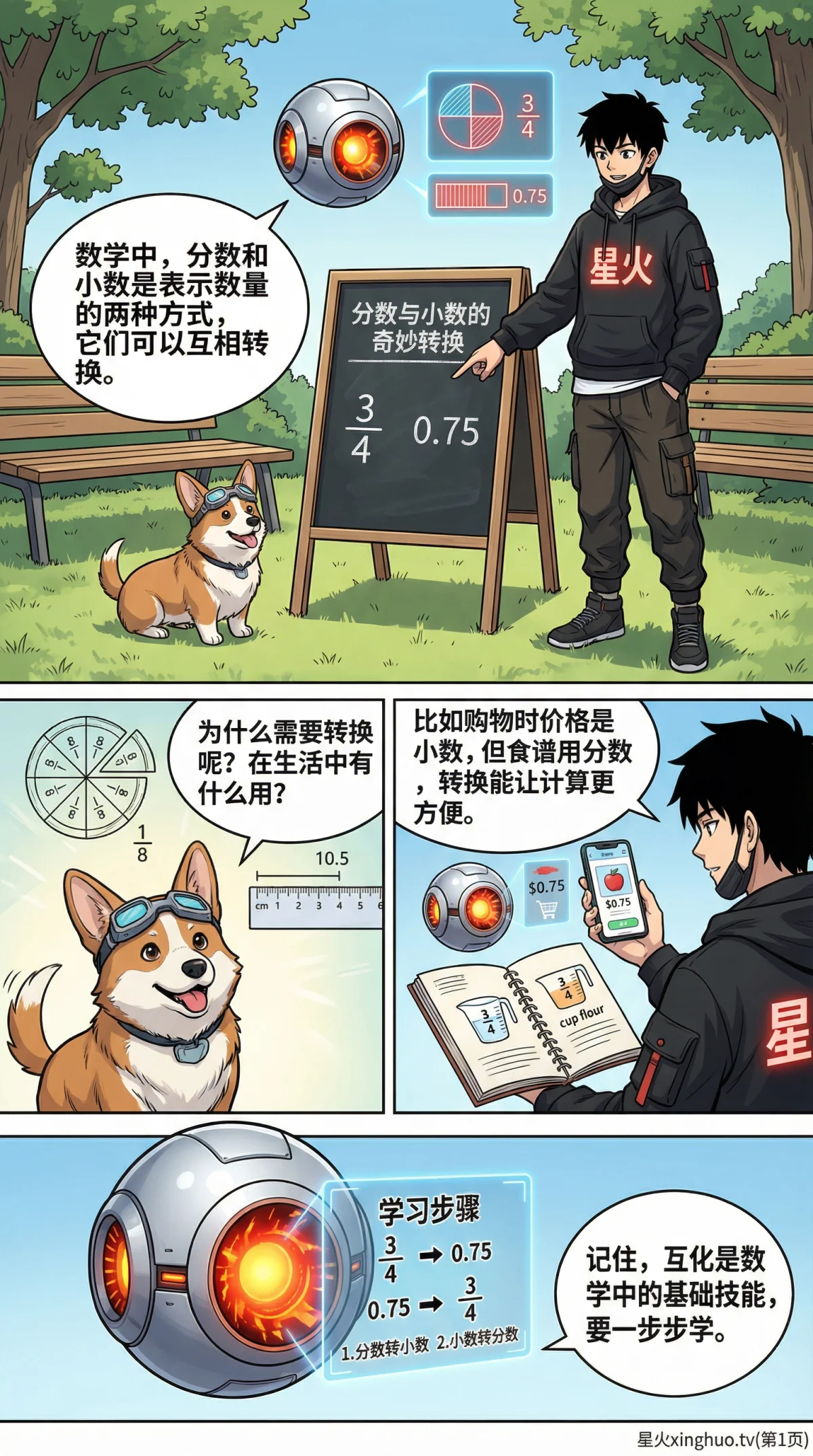 分数与小数的互化方法详解：转换技巧与例题精讲 - 第 1 页