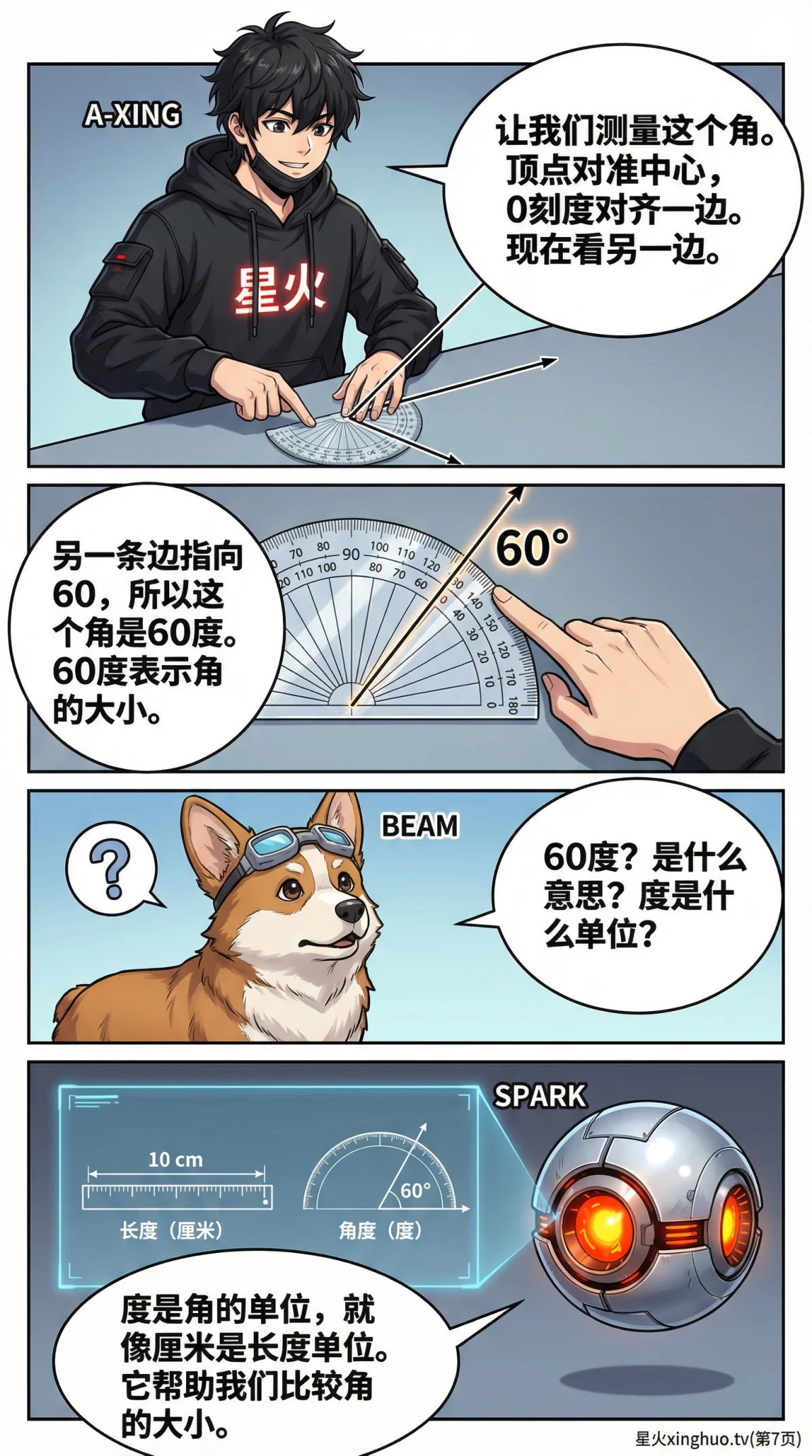 角的认识与度量详解：角的分类、测量方法与练习题 - 第 7 页