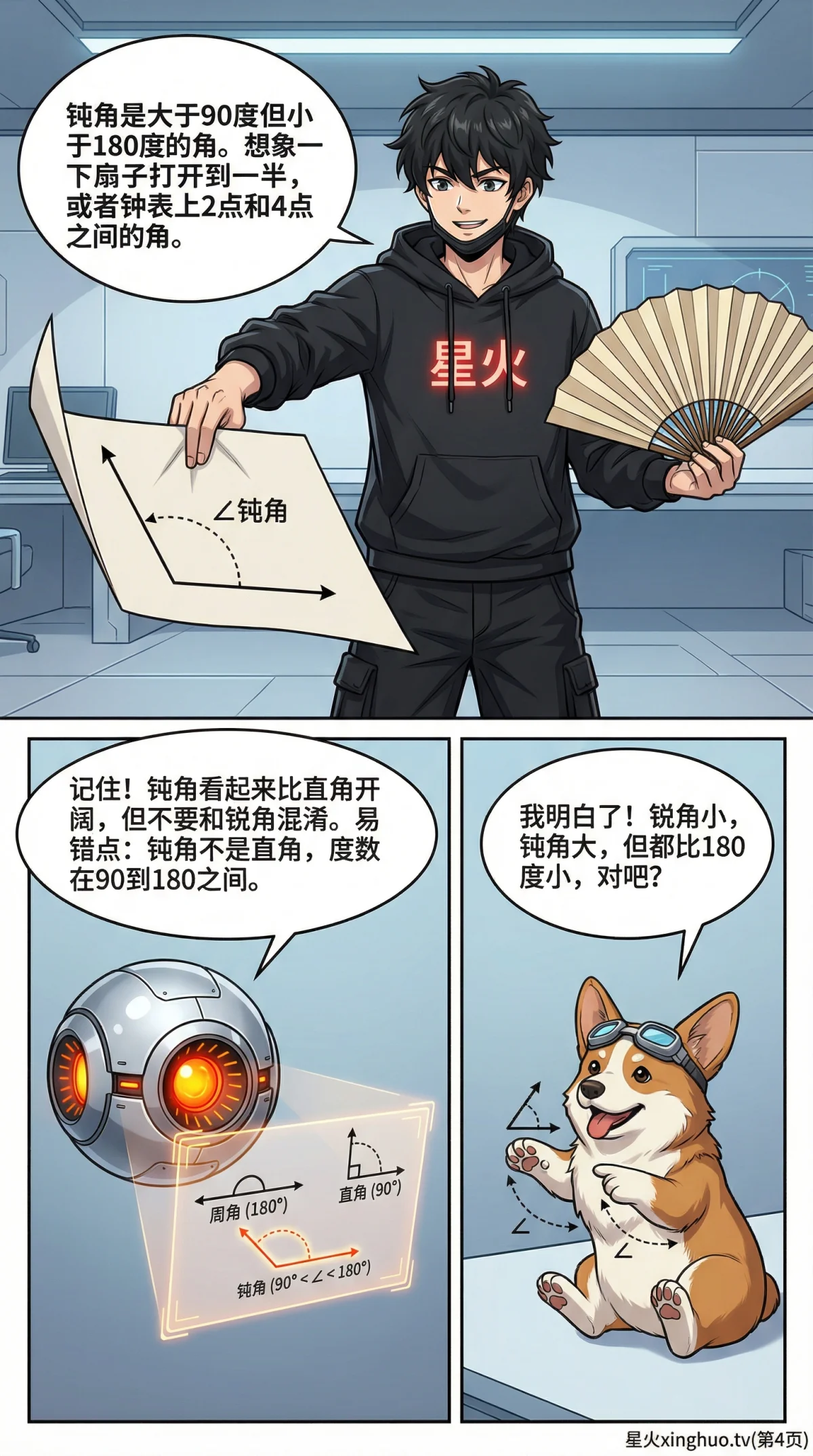 锐角直角钝角平角周角详解：角度分类、定义与练习题 | 数学几何基础 - 第 4 页