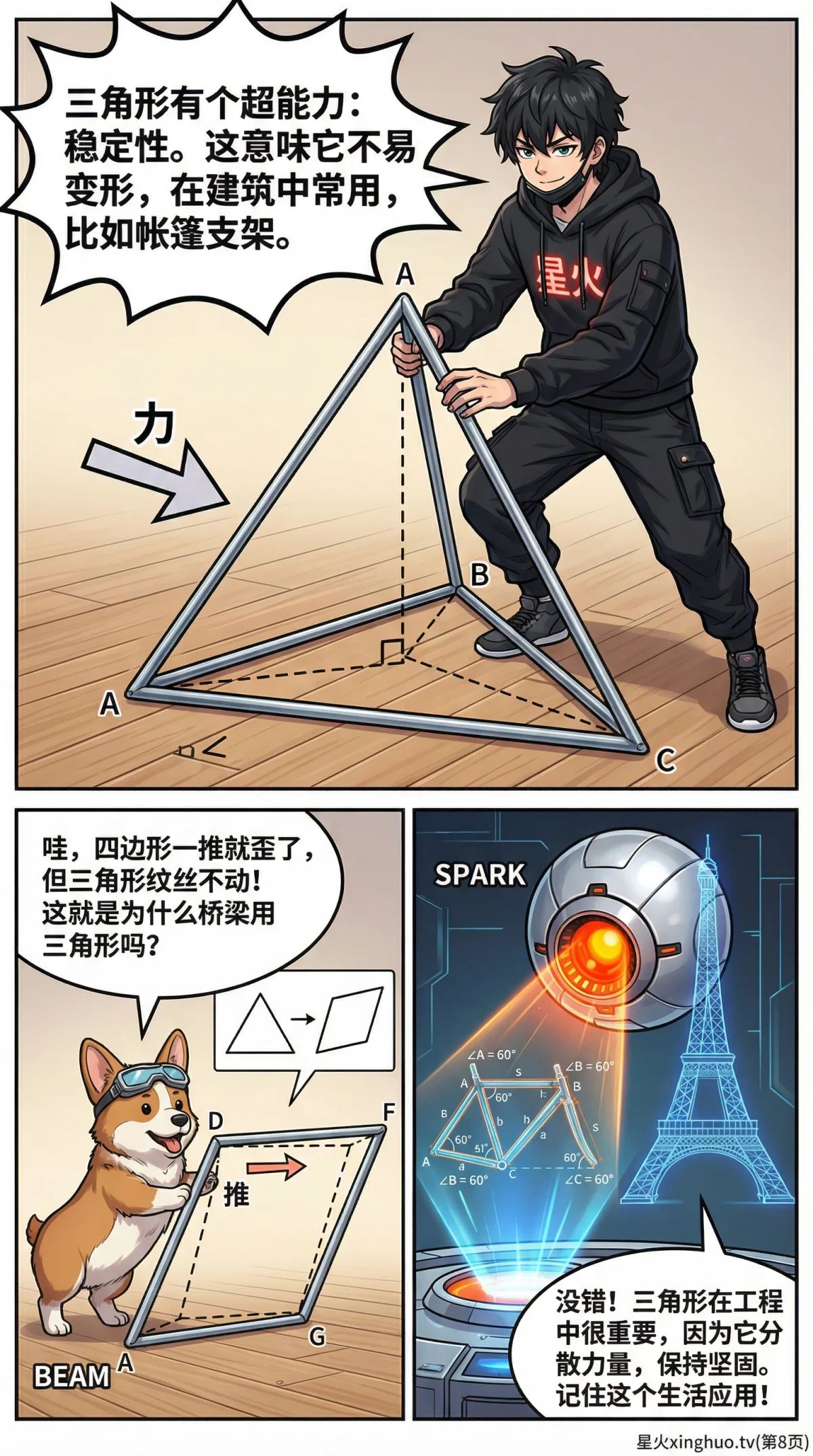 三角形的认识与性质详解：定义、分类、内角和及基础练习题 - 第 8 页