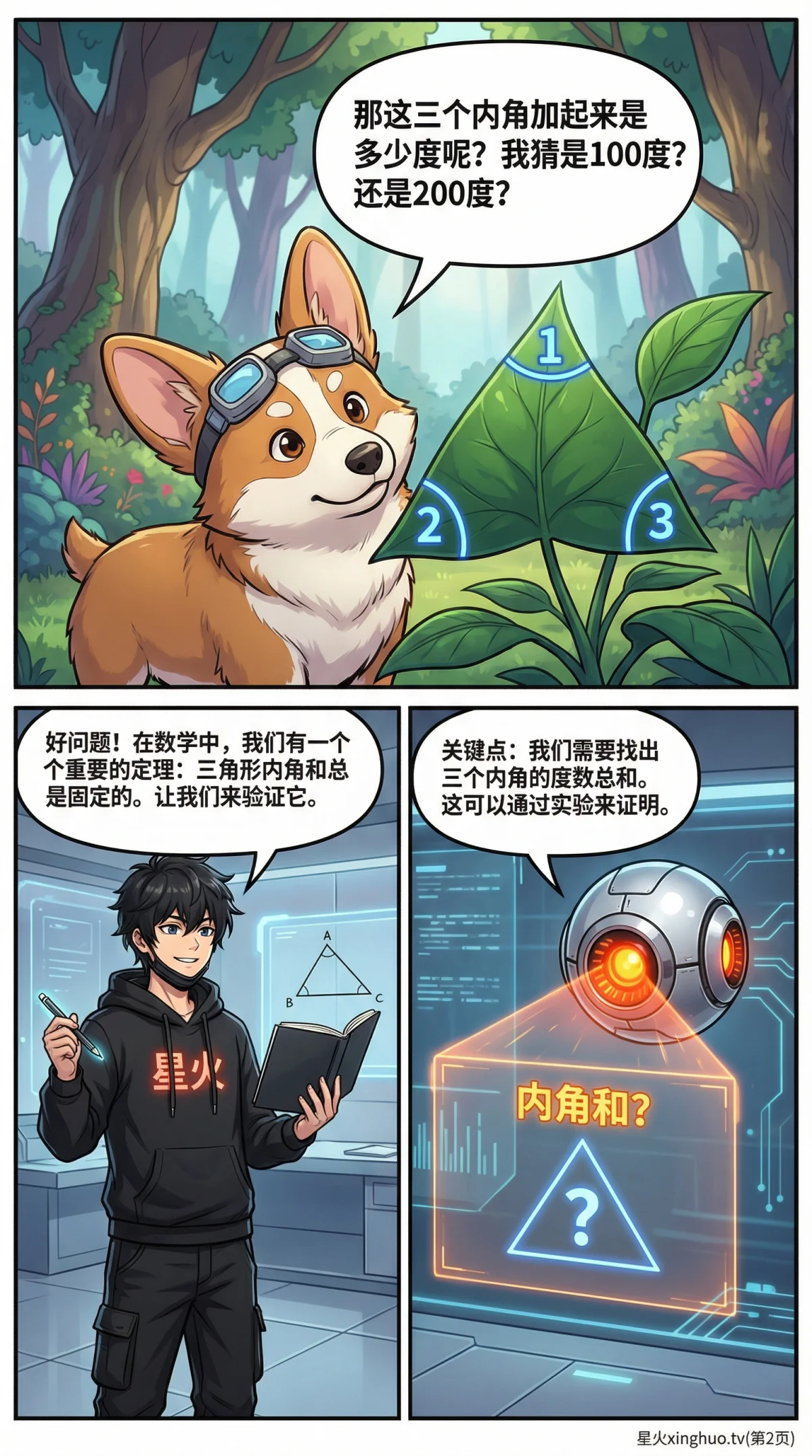 三角形内角和定理：证明方法、应用与例题详解 | 初中数学几何 - 第 2 页