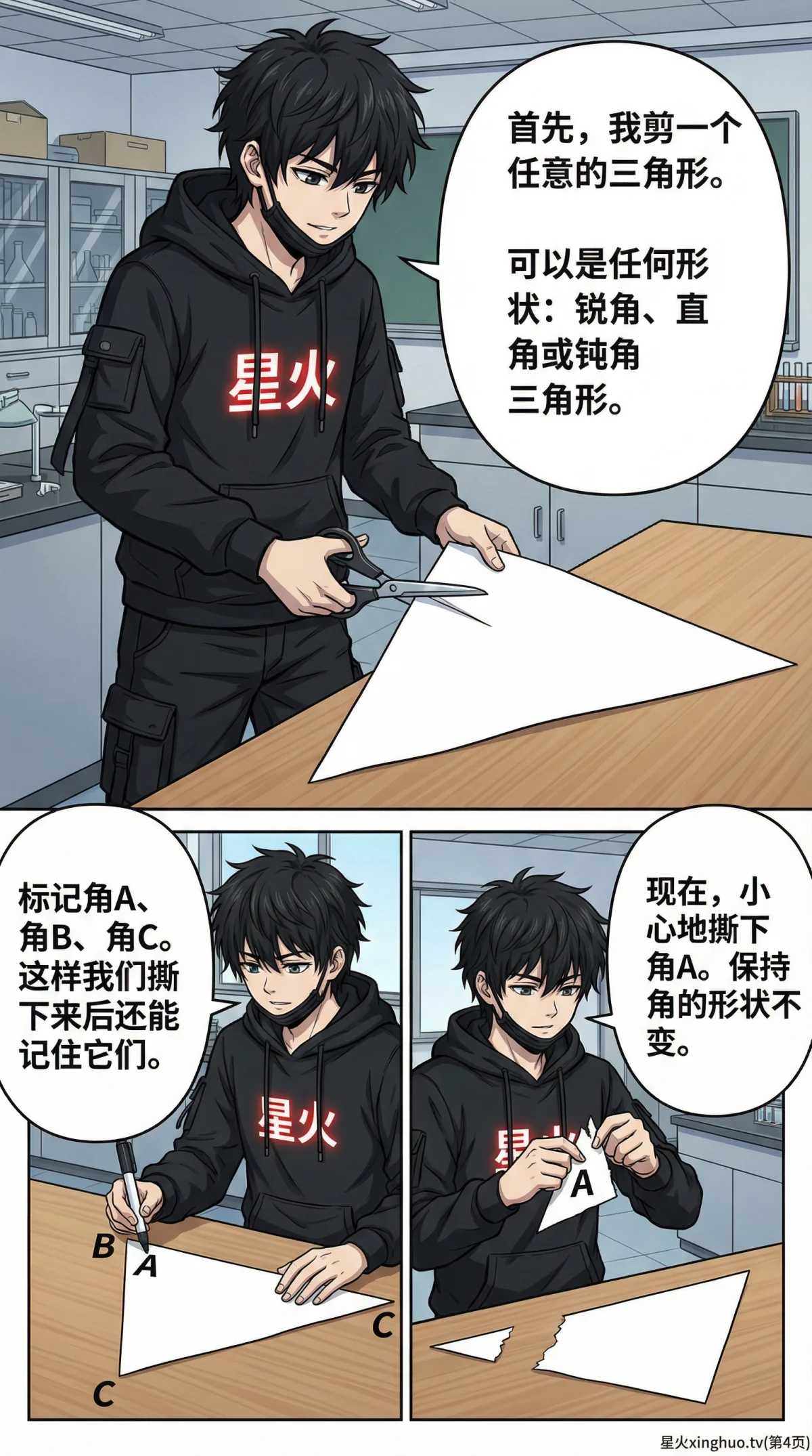 三角形内角和定理：证明方法、应用与例题详解 | 初中数学几何 - 第 4 页