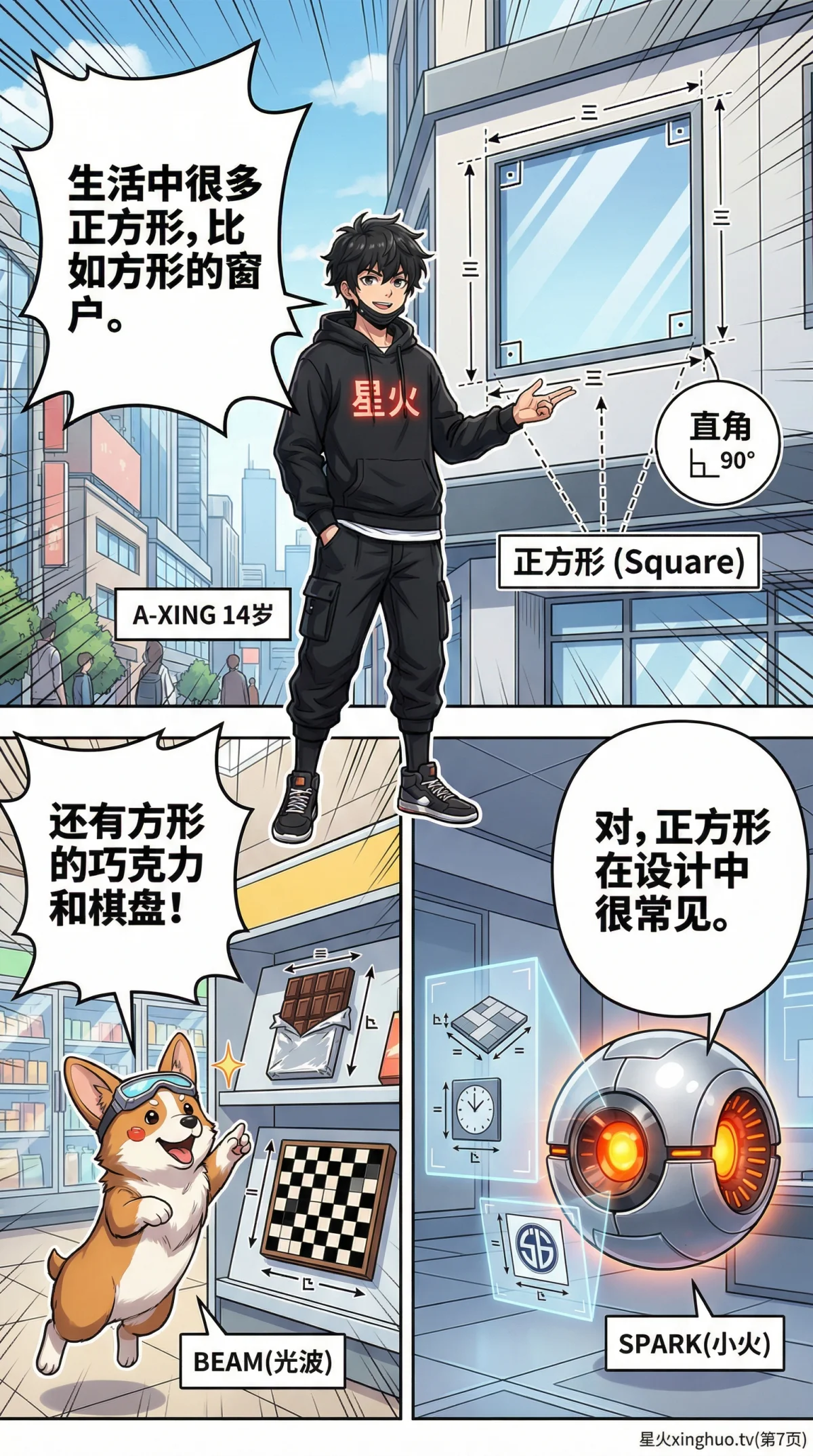 正方形的认识与性质详解：定义、性质与图形示例 - 第 7 页