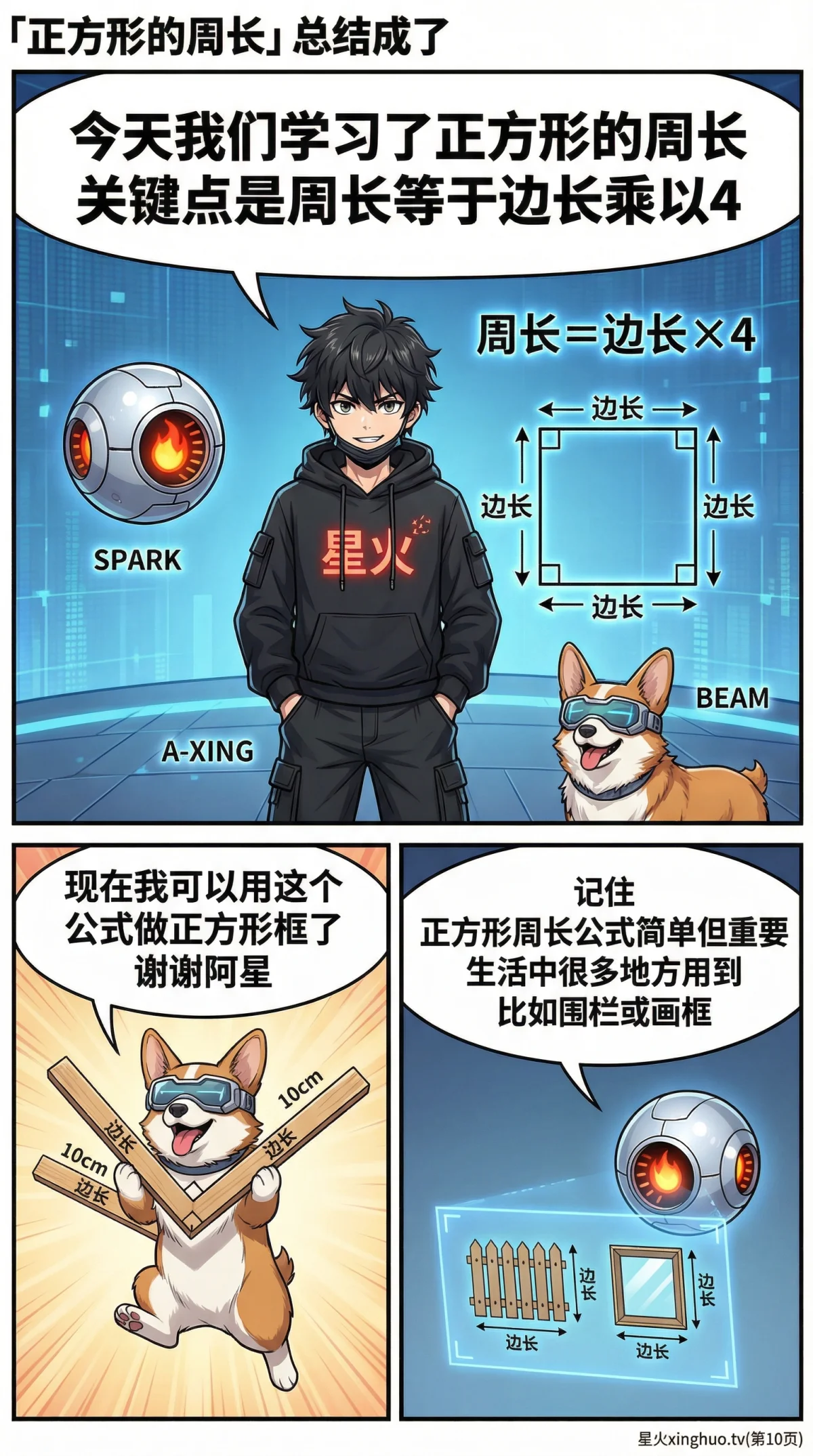 正方形周长公式详解：概念、计算与练习题 | 数学几何基础 - 第 10 页