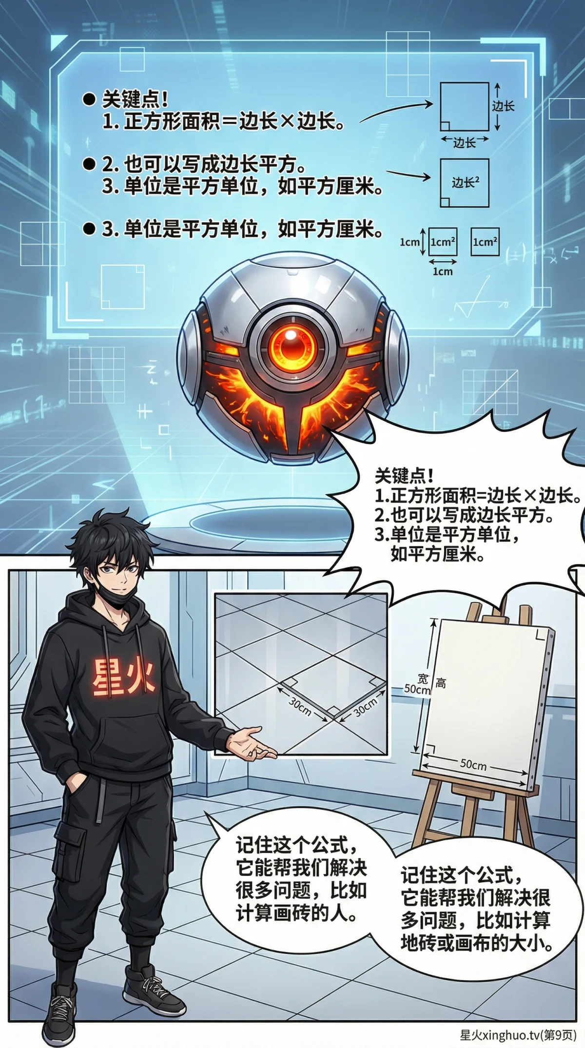 正方形面积公式详解：计算步骤、实例与练习题（小学/初中数学） - 第 9 页