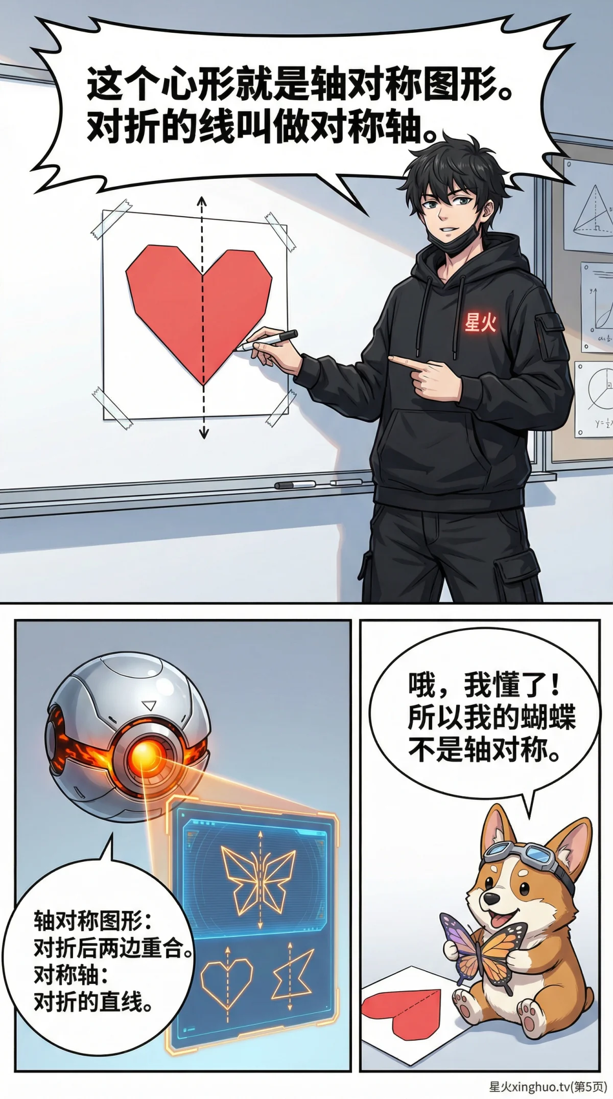 轴对称图形详解：定义、观察方法与折纸实践教学 - 第 5 页