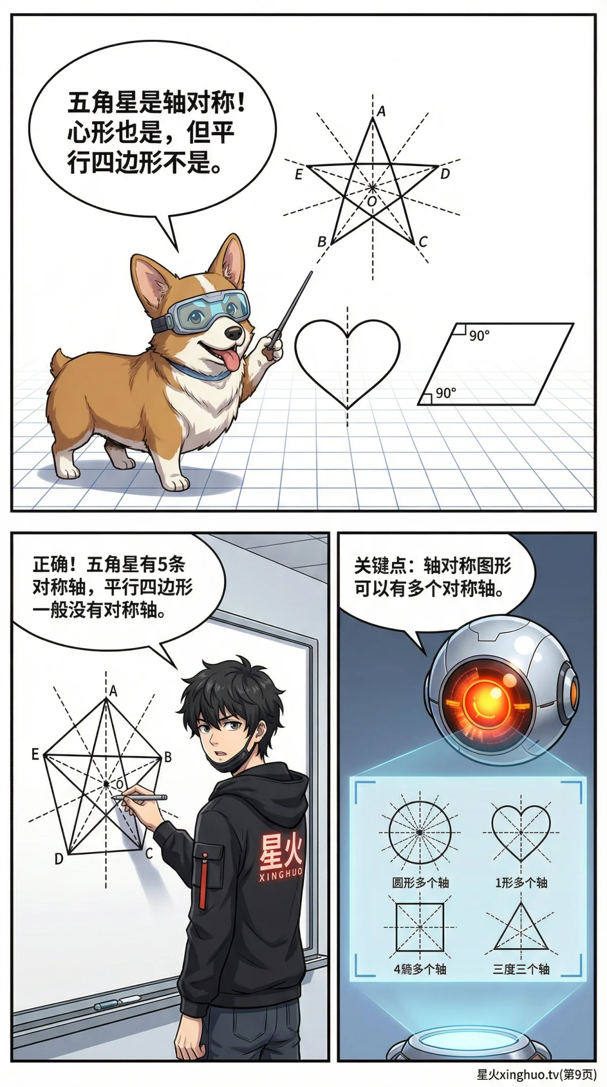 轴对称图形详解：定义、观察方法与折纸实践教学 - 第 9 页