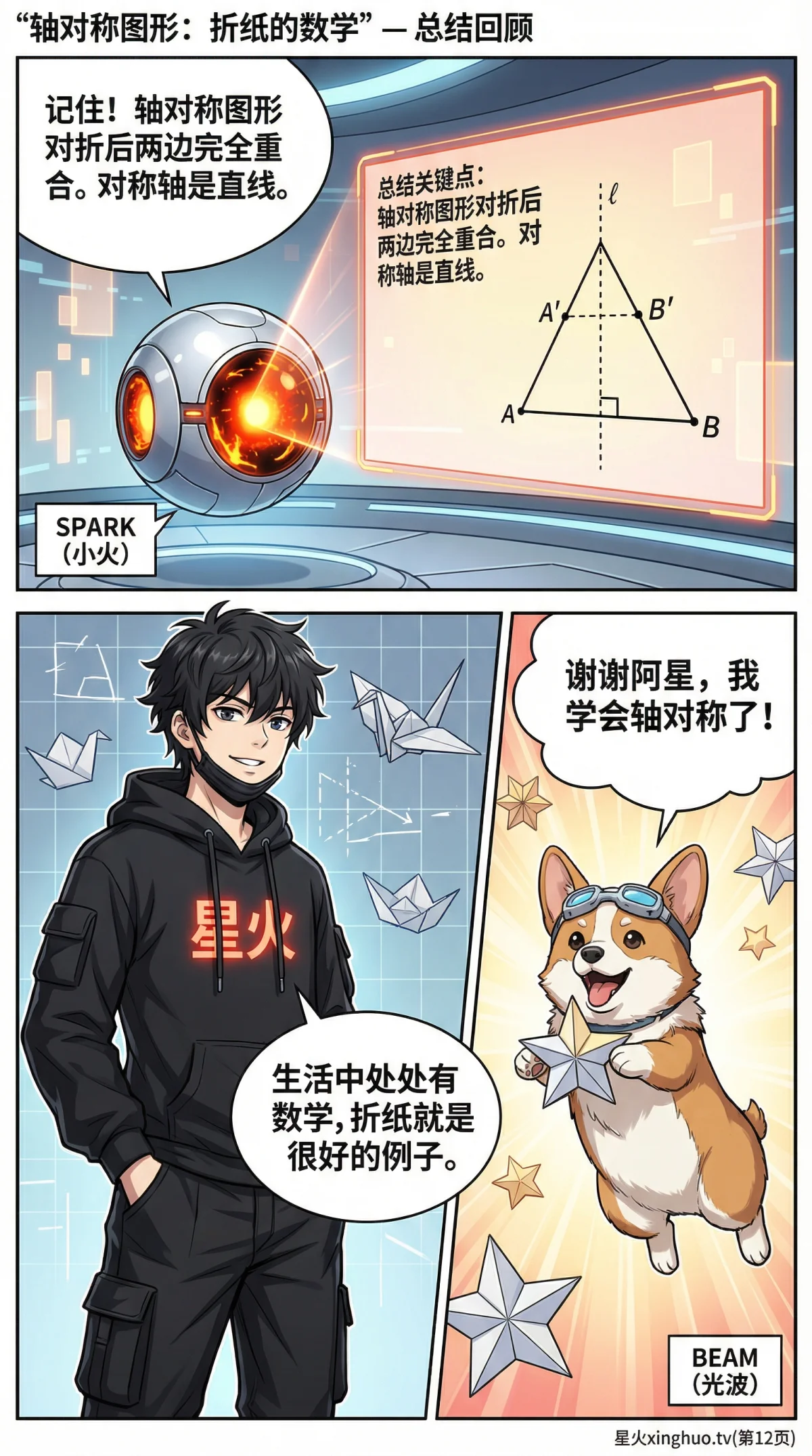 轴对称图形详解：定义、观察方法与折纸实践教学 - 第 12 页