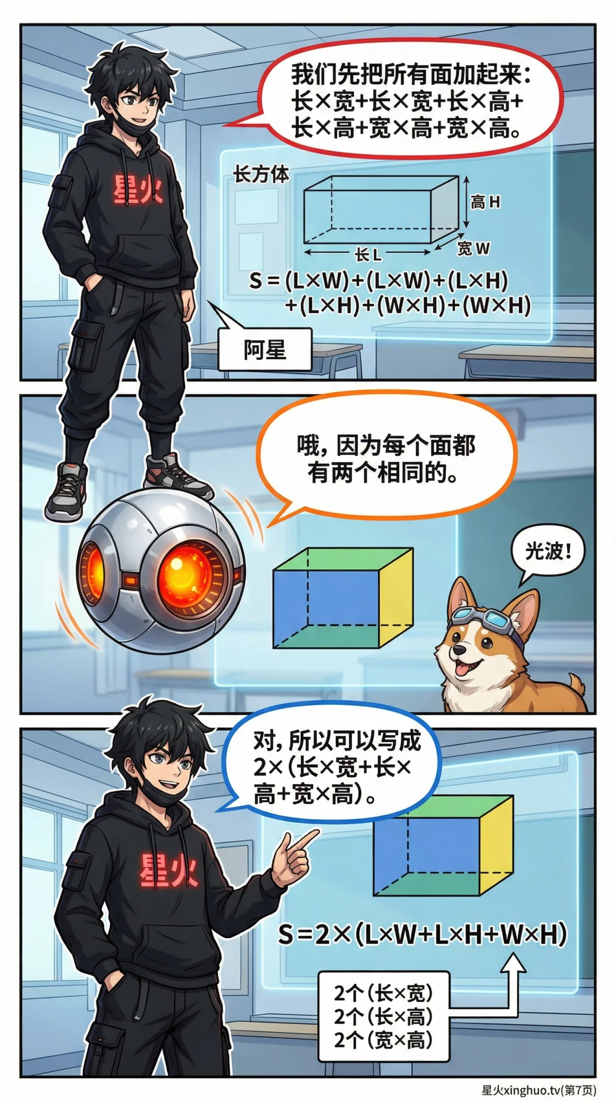 长方体表面积公式详解：定义、推导与计算实例 | 数学几何教学 - 第 7 页