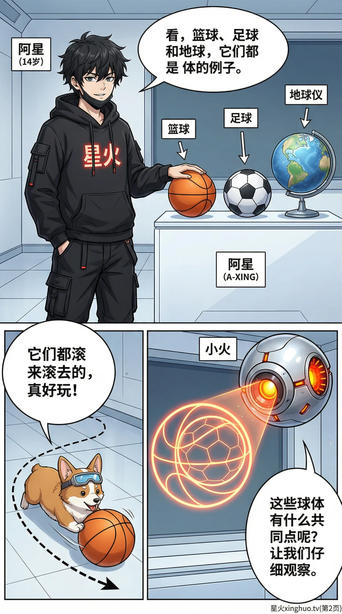 球的认识与性质详解：定义、公式与生活实例（数学漫画教学） - 第 2 页