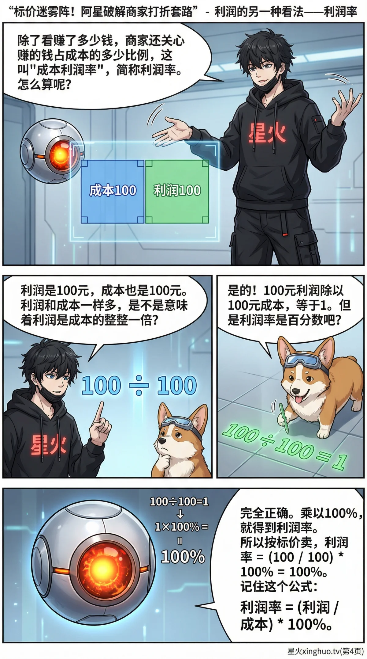 小学数学利润问题详解：标价、售价与利润计算（含练习题与漫画教学） - 第 4 页