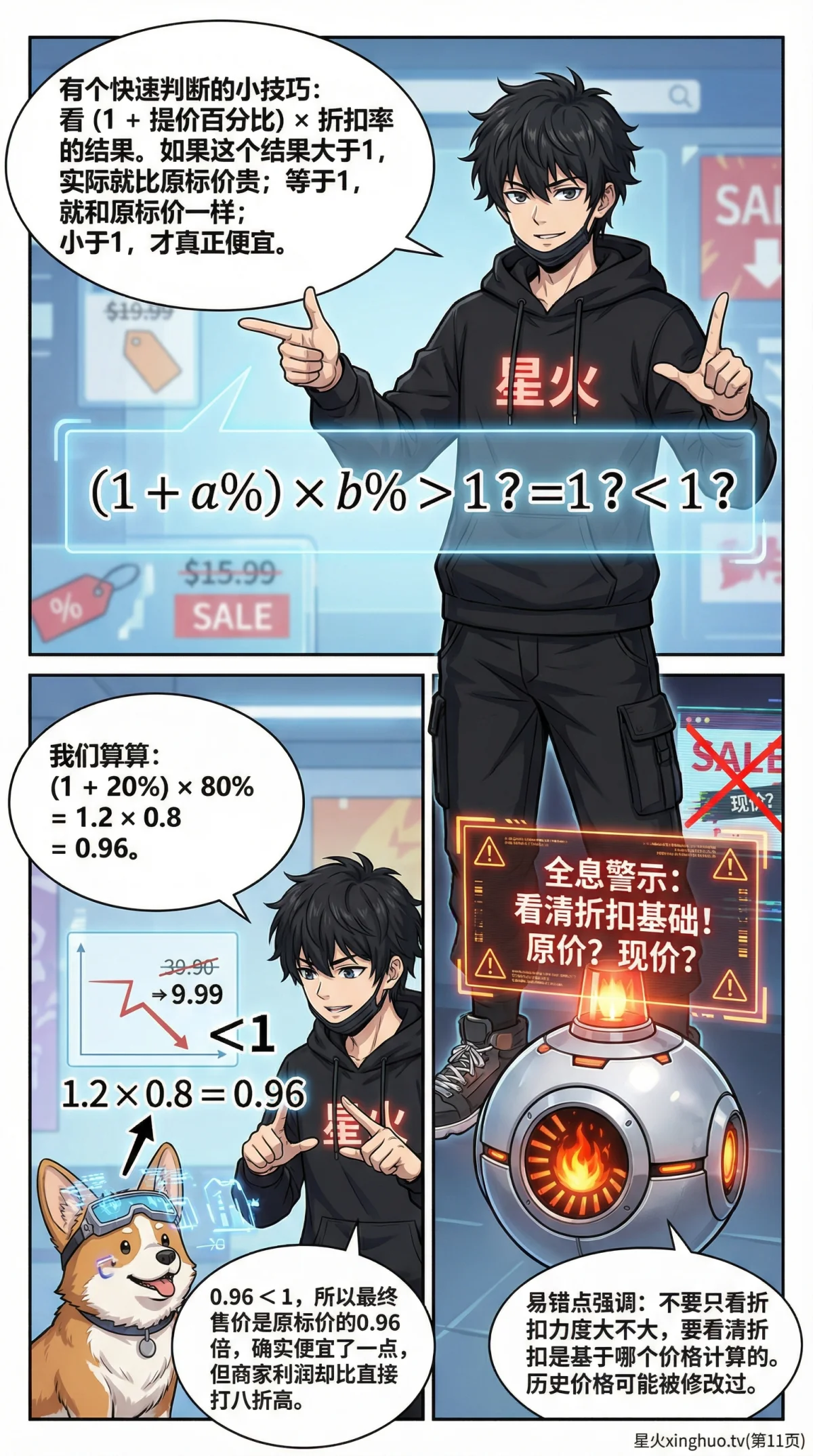 小学数学利润问题详解：标价、售价与利润计算（含练习题与漫画教学） - 第 11 页