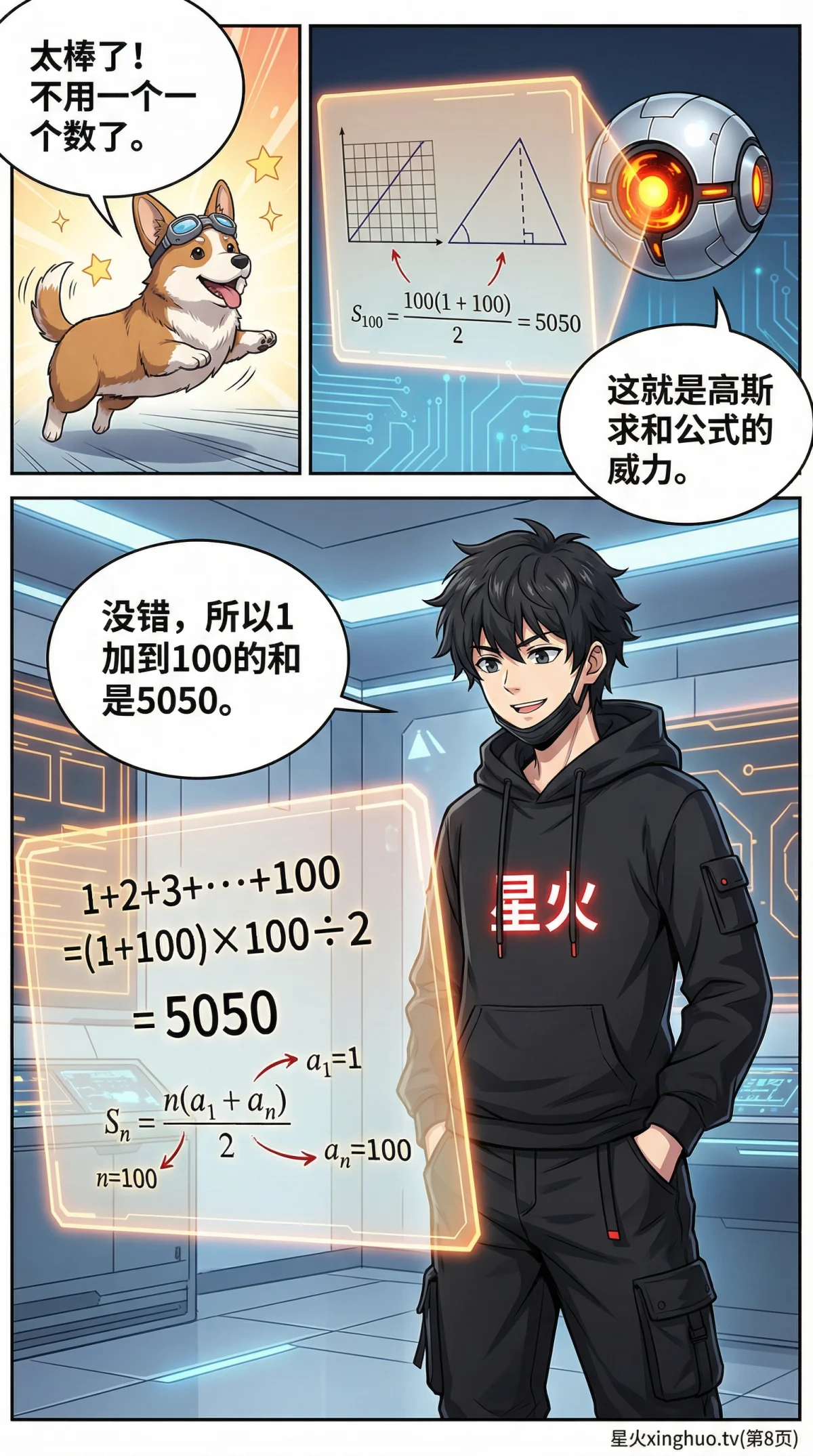 高斯求和与等差数列巧算详解：公式推导、例题与解题技巧 - 第 8 页