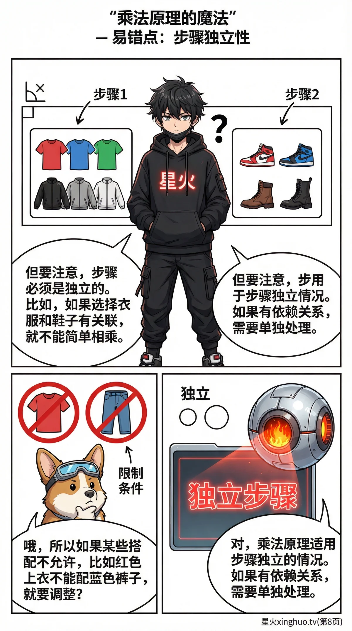 乘法原理详解：分步计数方法与练习题（小学数学思维） - 第 8 页