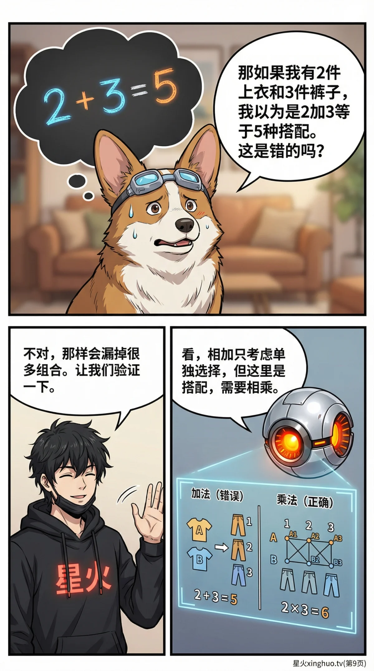 乘法原理详解：分步计数方法与练习题（小学数学思维） - 第 9 页