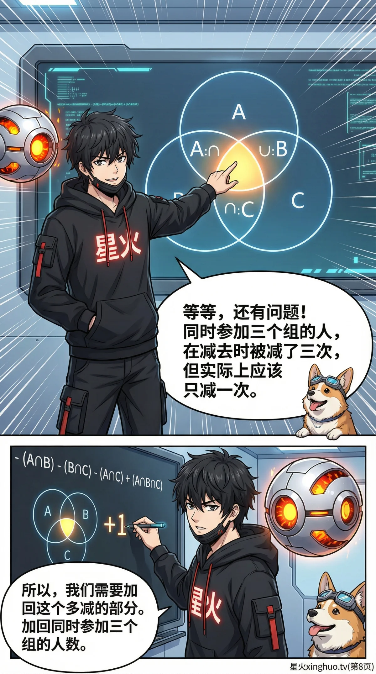 三集合容斥原理详解：公式、文氏图与例题精讲 | 数学思维 - 第 8 页