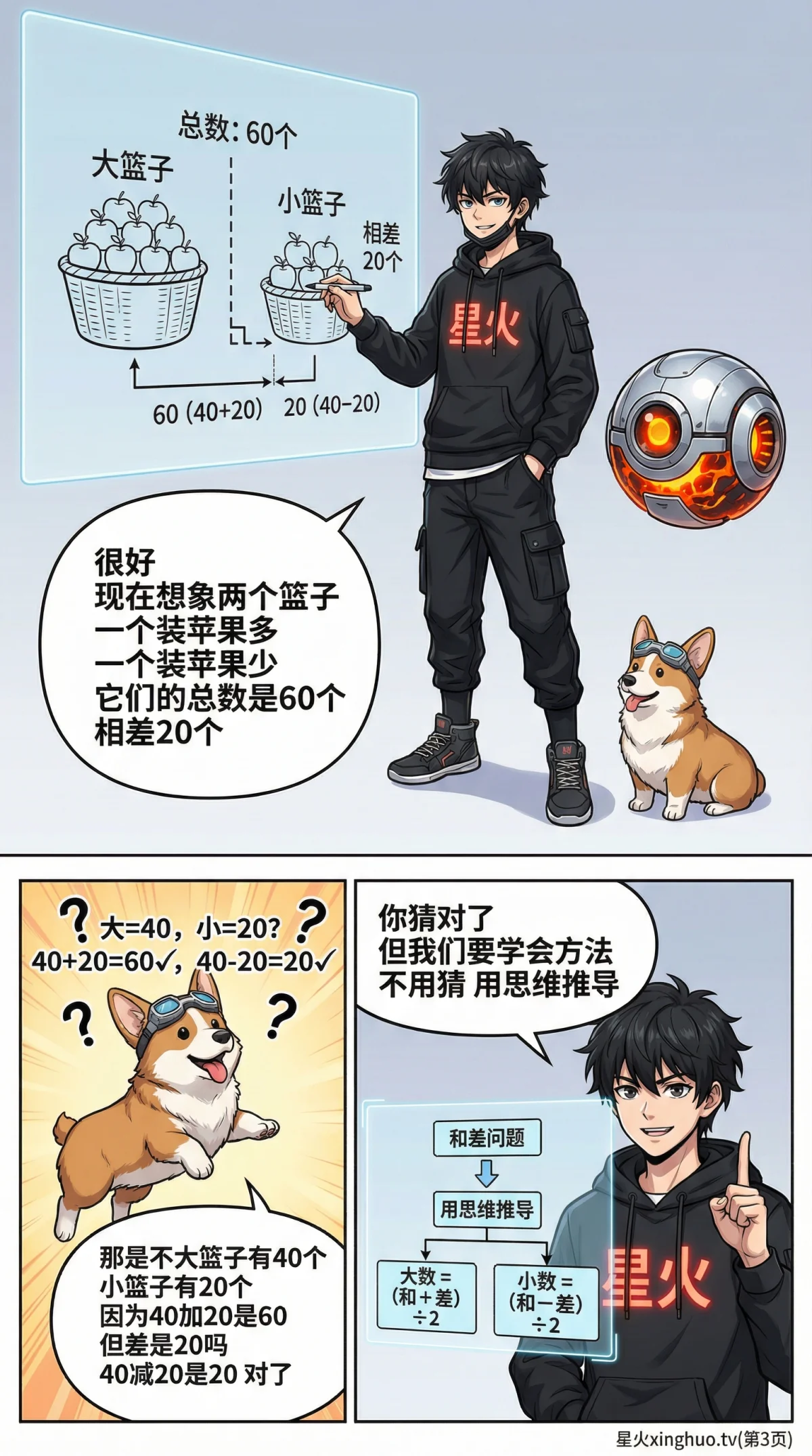 和差问题详解：公式推导、线段图解与练习题（小学数学应用题） - 第 3 页