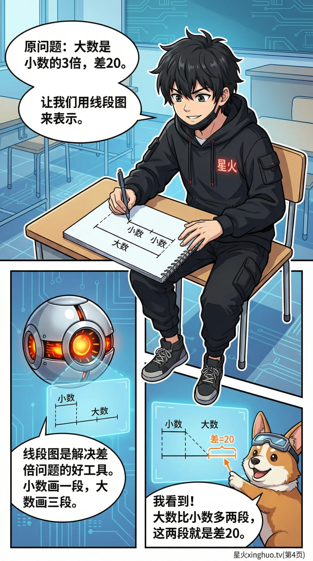 差倍问题解题方法详解：线段图解法与练习题(小学数学应用题) - 第 4 页