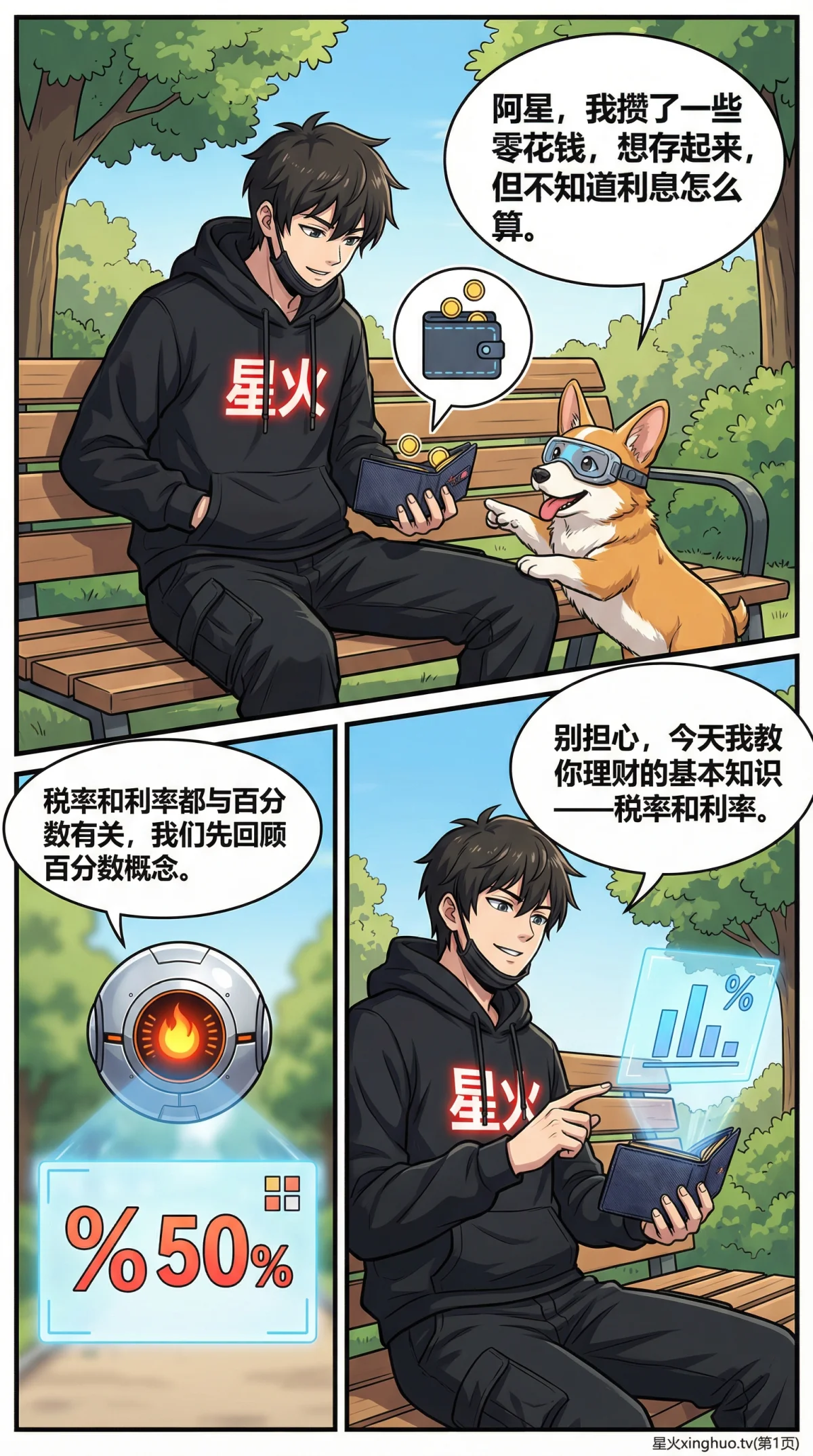 税率与利率详解：小学数学百分数应用与财商教育（含漫画教学与练习题） - 第 1 页