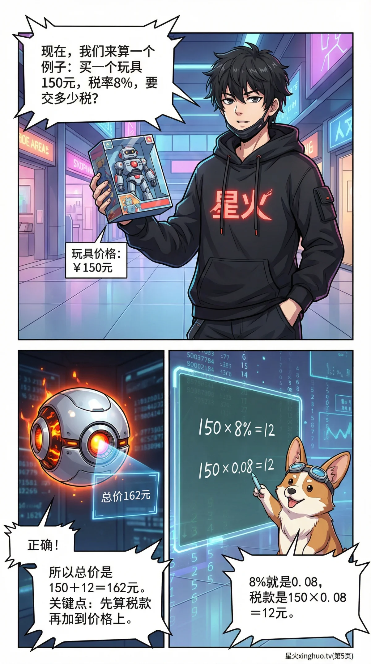 税率与利率详解：小学数学百分数应用与财商教育（含漫画教学与练习题） - 第 5 页