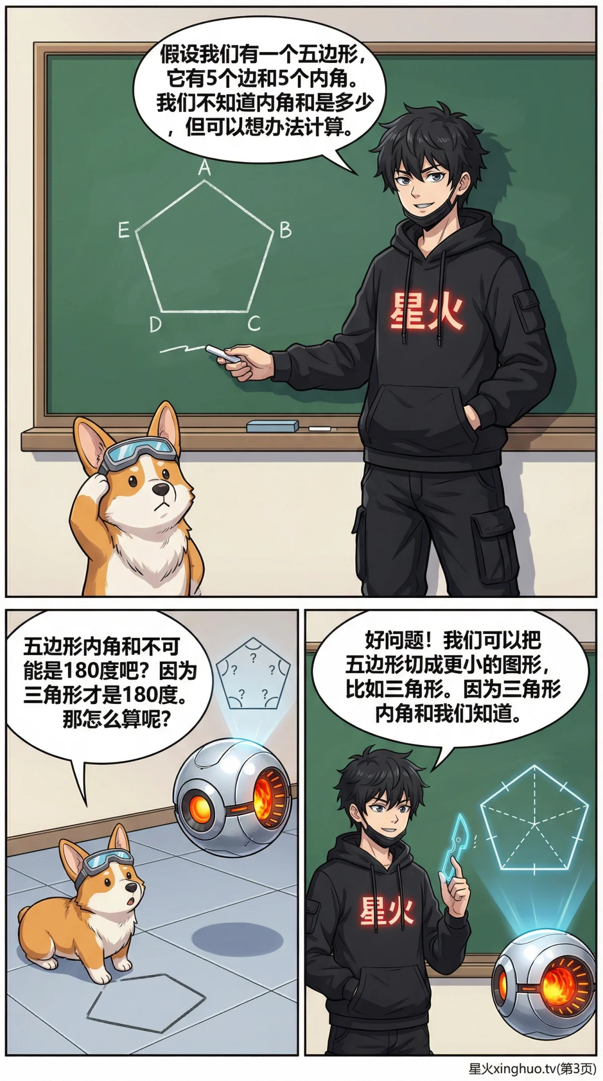 多边形内角和公式推导与切割法详解(含例题与证明) | 初中数学几何 - 第 3 页