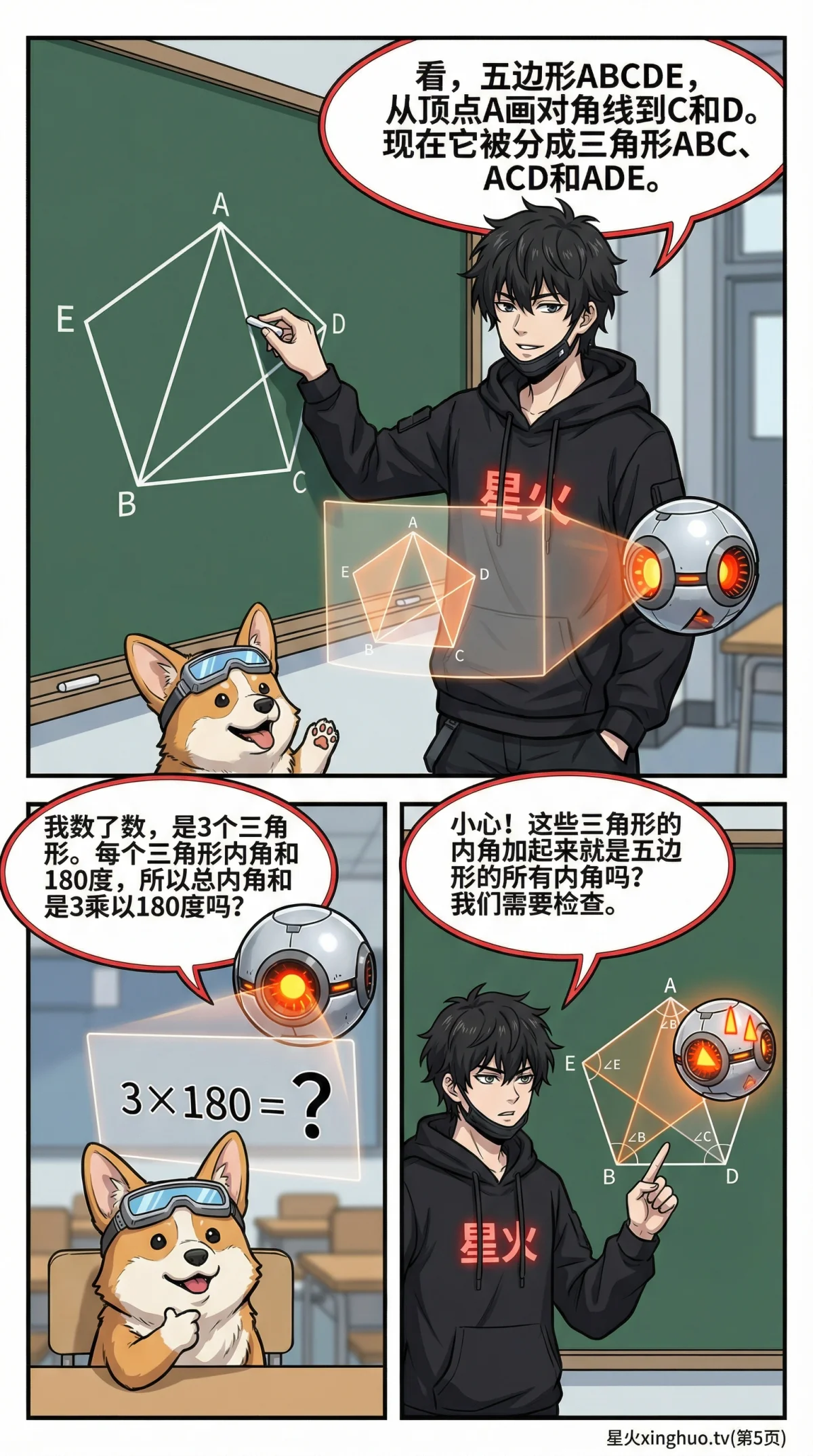 多边形内角和公式推导与切割法详解(含例题与证明) | 初中数学几何 - 第 5 页