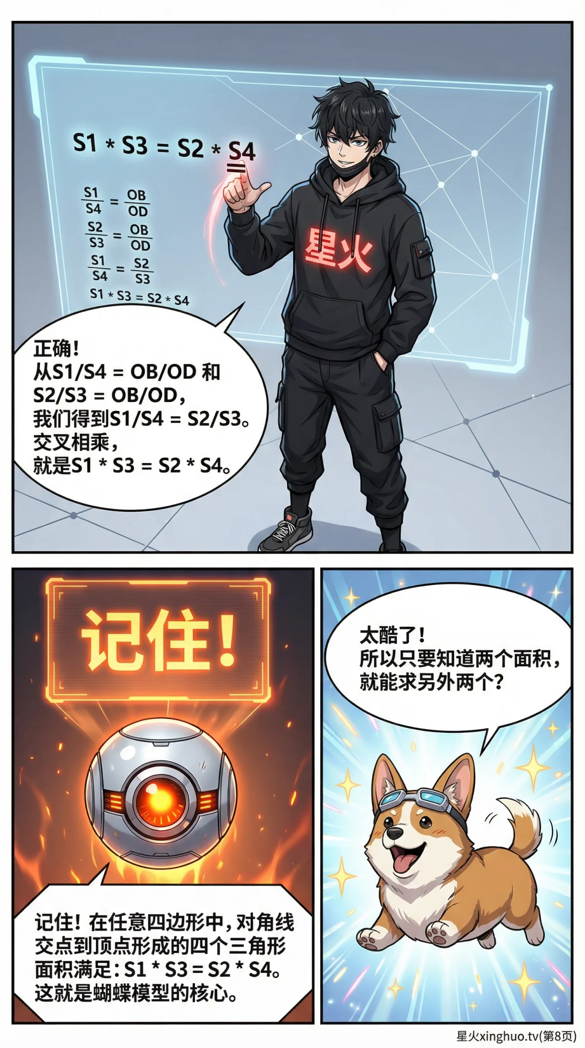 蝴蝶模型(四边形)详解：面积比例与交叉线定理证明与应用 | 初中数学几何 - 第 8 页