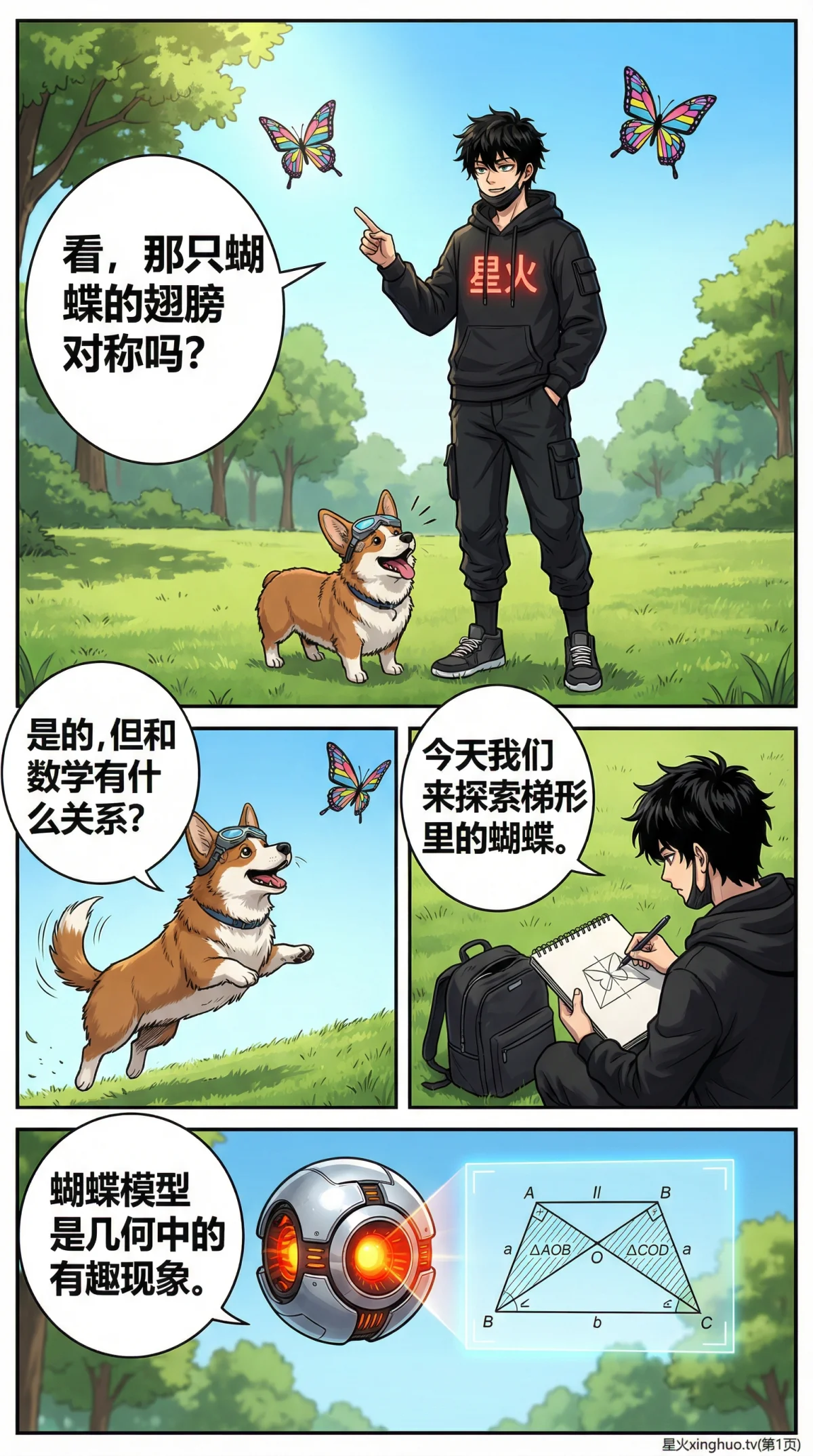 蝴蝶模型(梯形)详解：面积比例与交叉线定理 | 几何证明教学 - 第 1 页