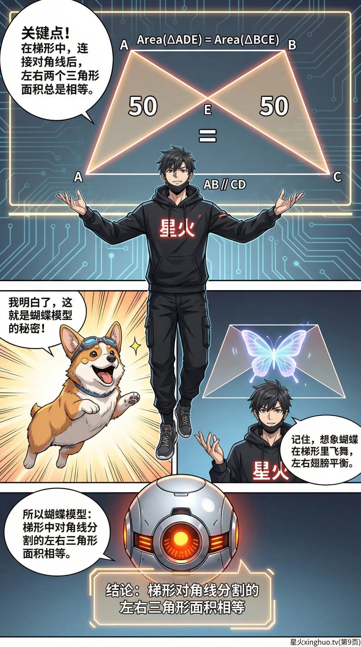 蝴蝶模型(梯形)详解：面积比例与交叉线定理 | 几何证明教学 - 第 9 页