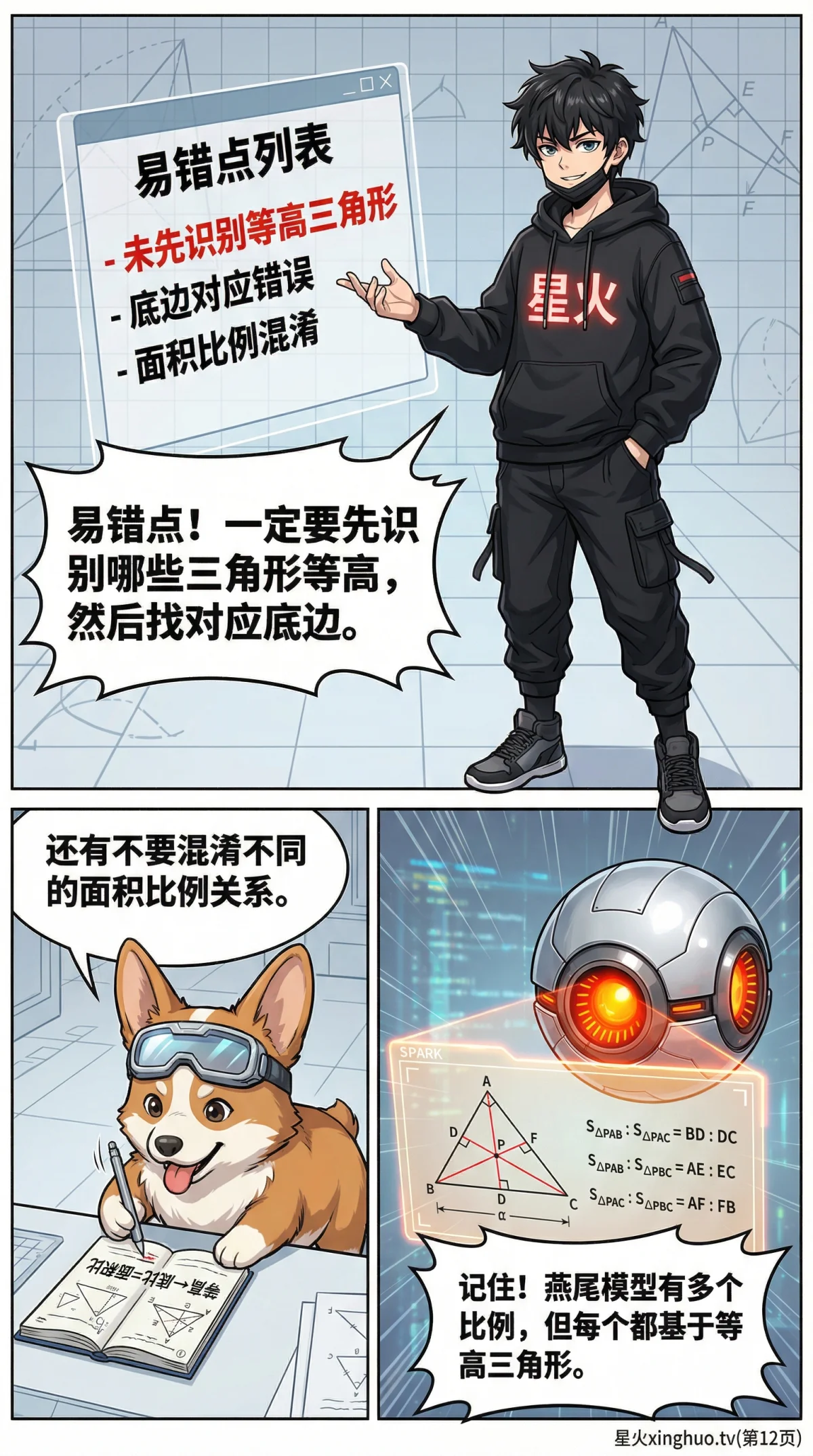 燕尾模型详解：面积比例证明与经典例题解析 | 几何模型教学 - 第 12 页