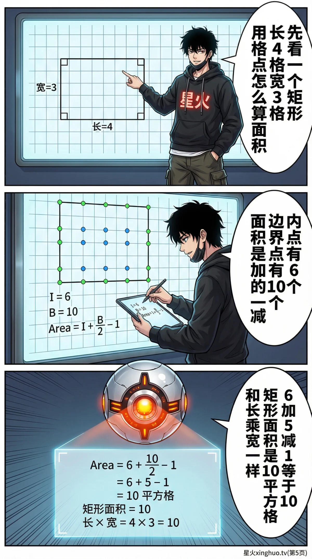 毕克定理详解：格点面积公式、证明与例题（初中/小学数学） - 第 5 页