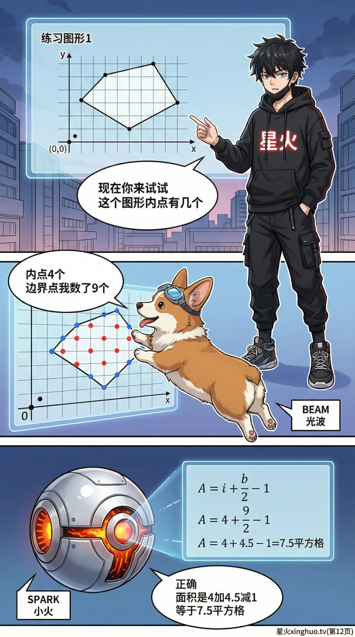 毕克定理详解：格点面积公式、证明与例题（初中/小学数学） - 第 12 页