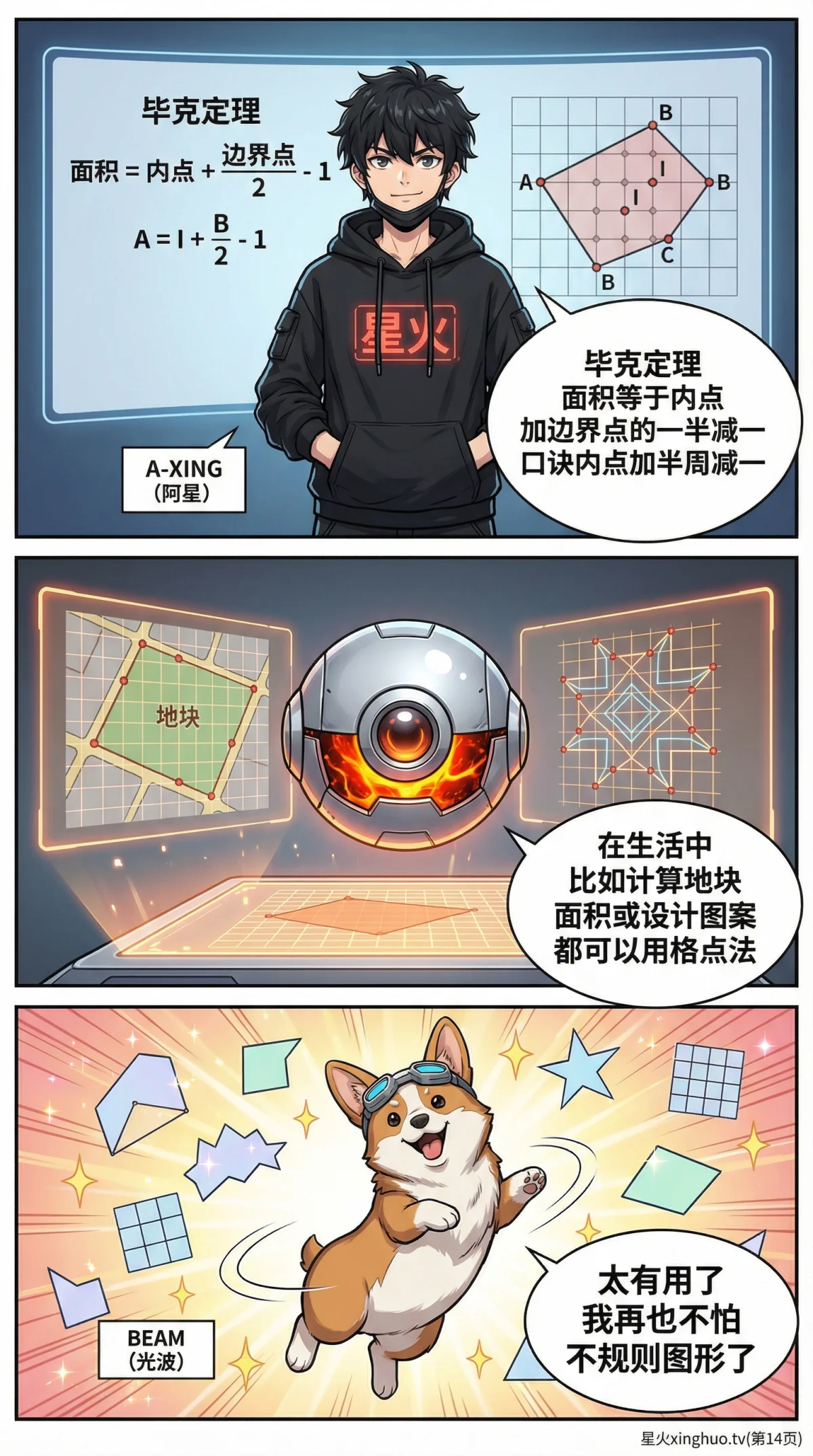 毕克定理详解：格点面积公式、证明与例题（初中/小学数学） - 第 14 页