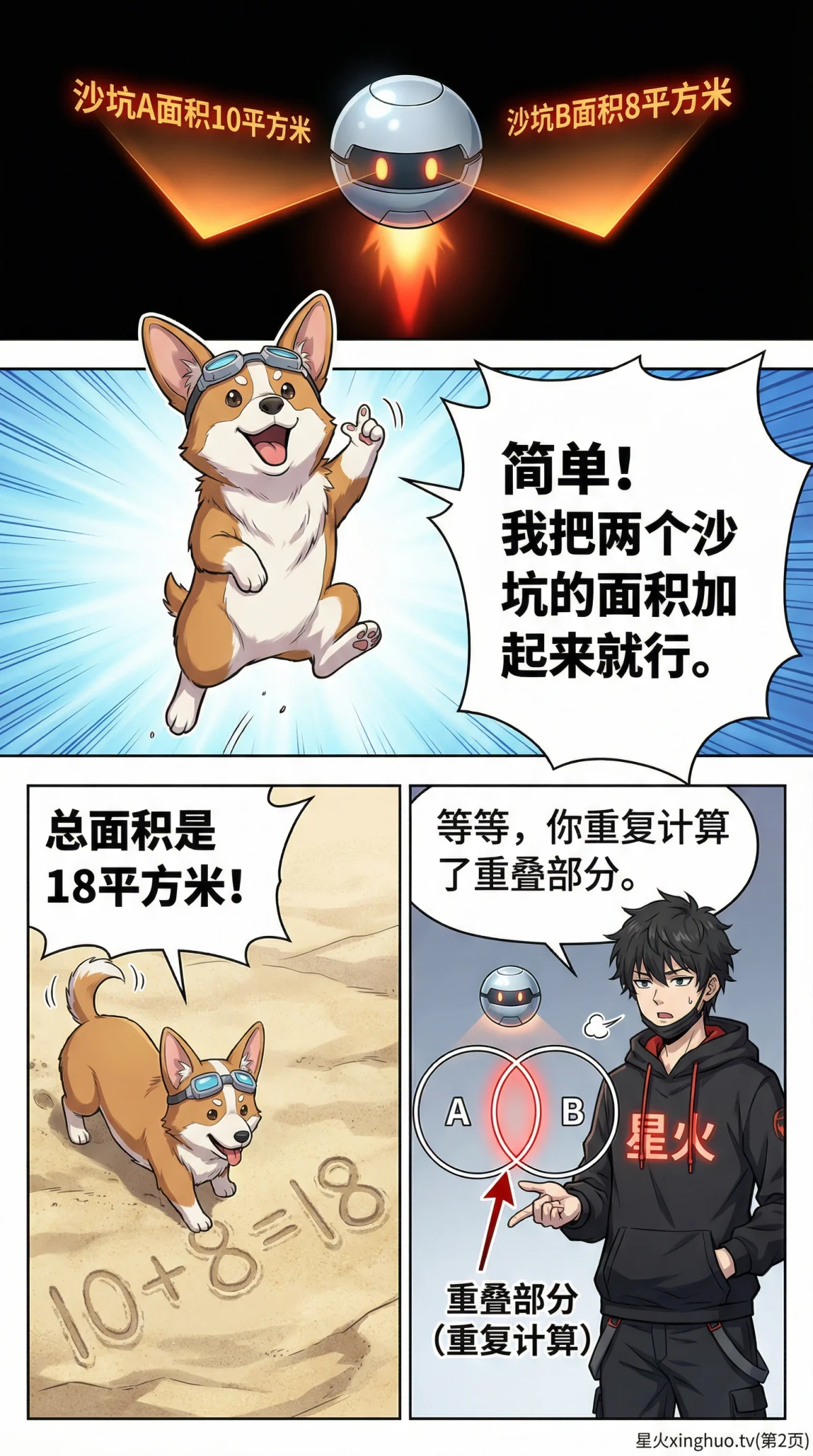 容斥原理求面积详解：几何图形计算与实例教学 - 第 2 页