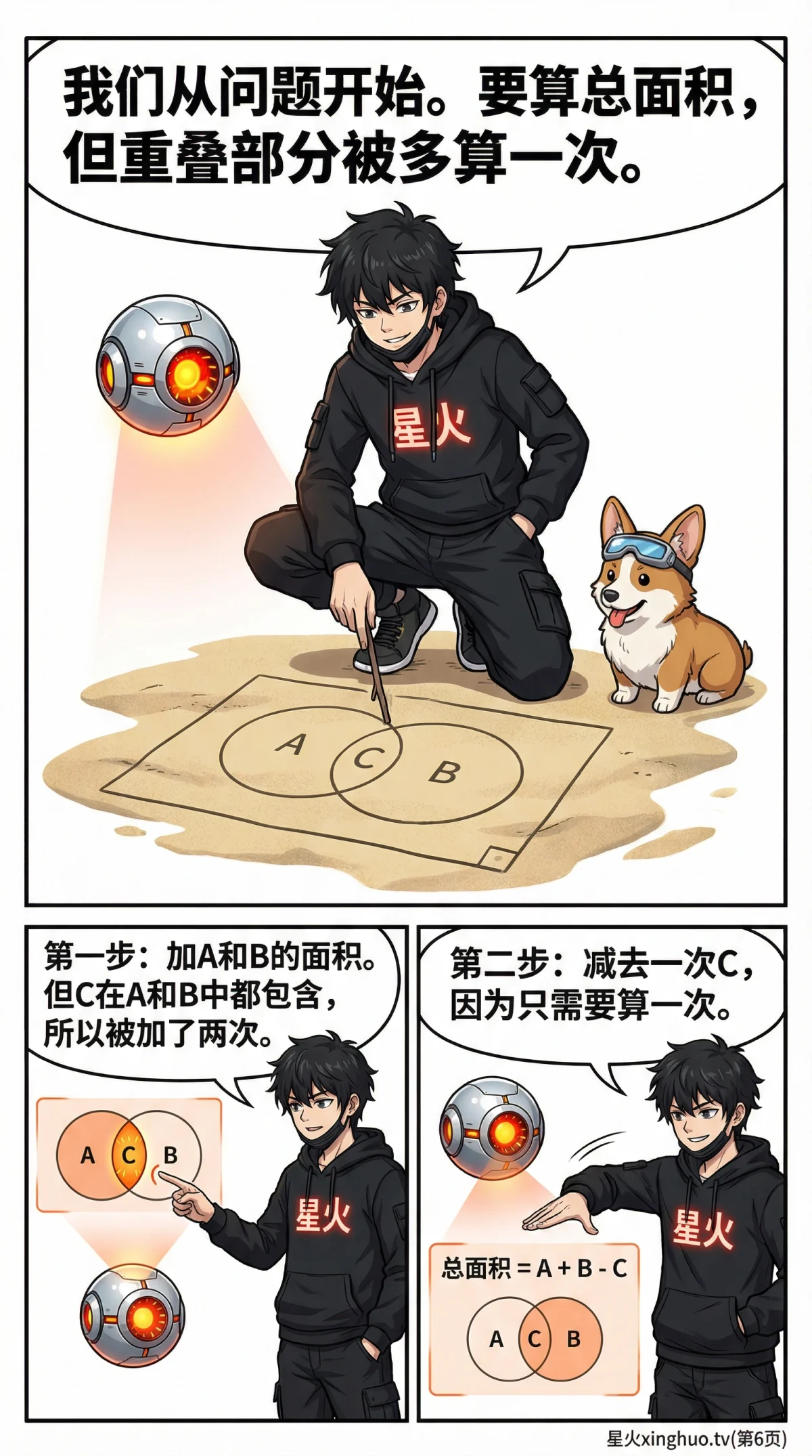容斥原理求面积详解：几何图形计算与实例教学 - 第 4 页