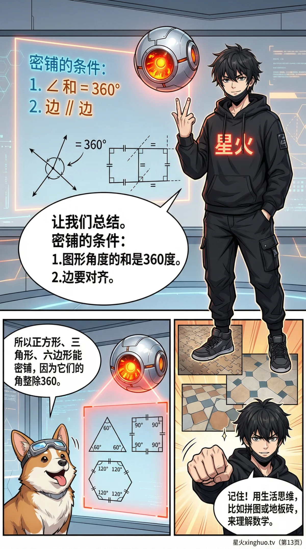 平面几何密铺与镶嵌详解：图形、判定方法与实例 | 数学教学 - 第 13 页